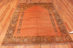 Antique Turkish Oushak Prayer Rug. Size: 6 ft 6 in x 7 ft 8 in