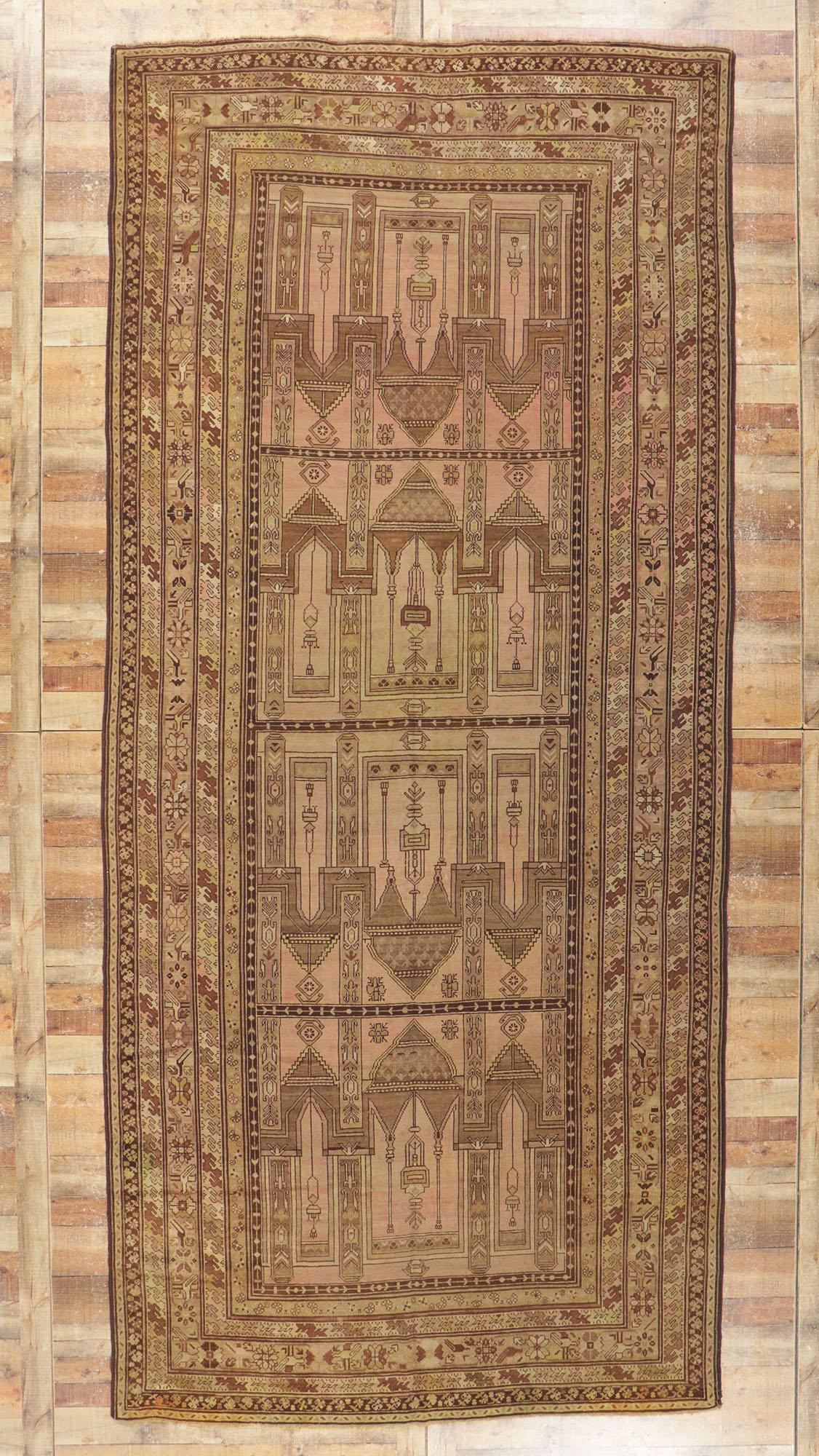 Antique Turkish Prayer Rug with Multiple Mihrabs For Sale 1