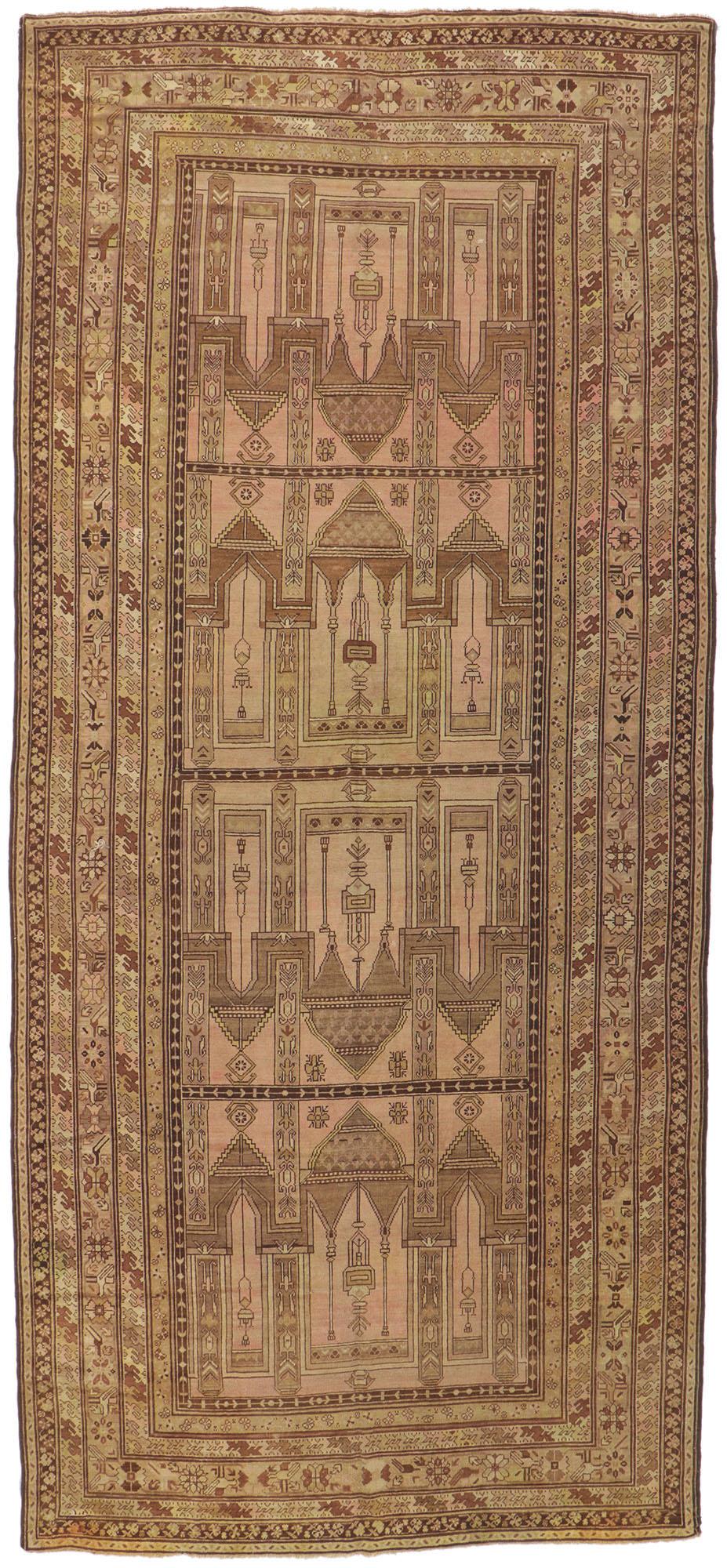 Antique Turkish Prayer Rug with Multiple Mihrabs For Sale 2