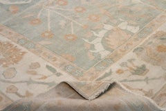 Antique Green Turkish Oushak Rug Recreation, circa 1980