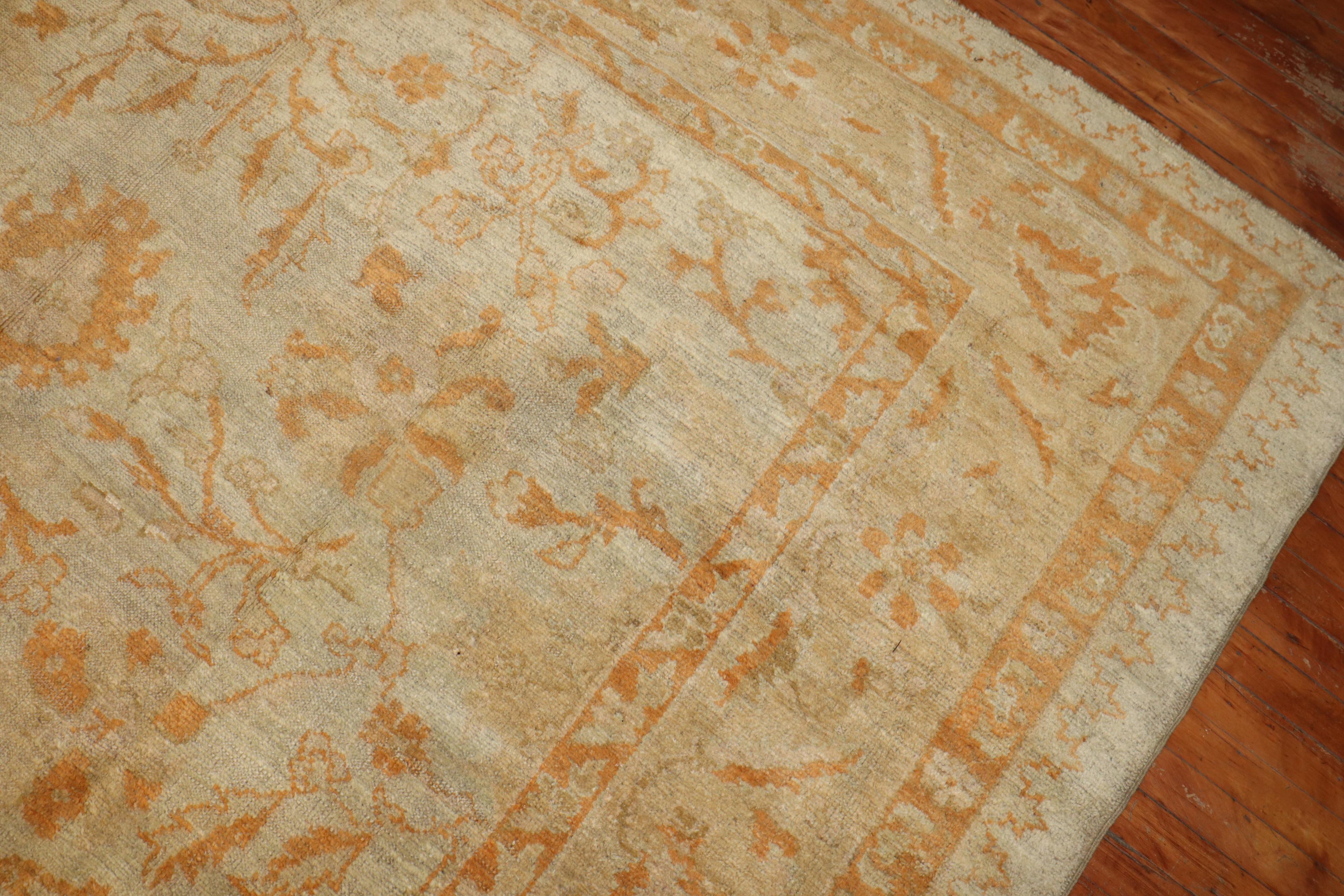 Antique Turkish Oushak Room Size Carpet For Sale 1