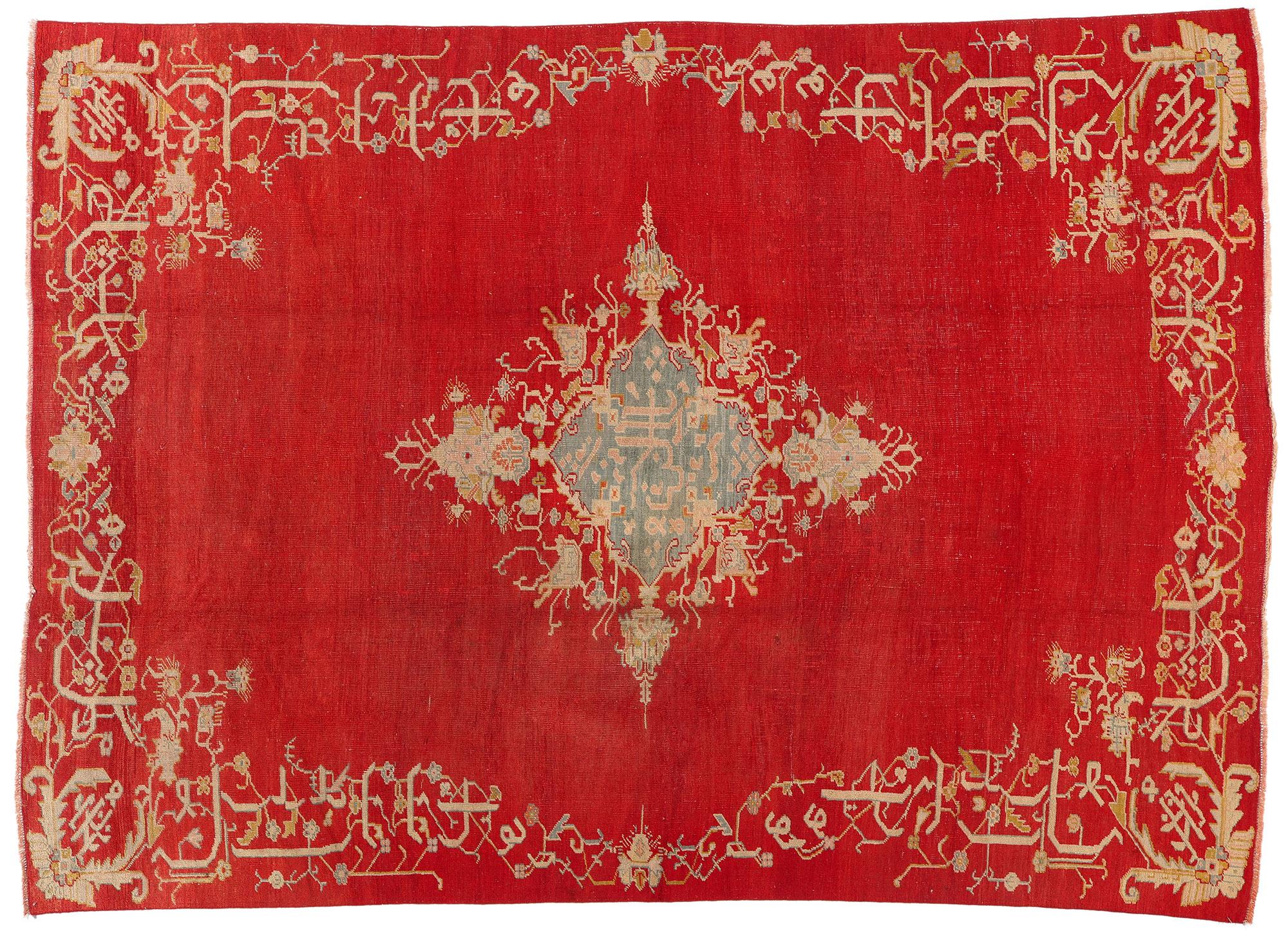 Antique Turkish Oushak Rug, 08'05 x 11'10 For Sale 4