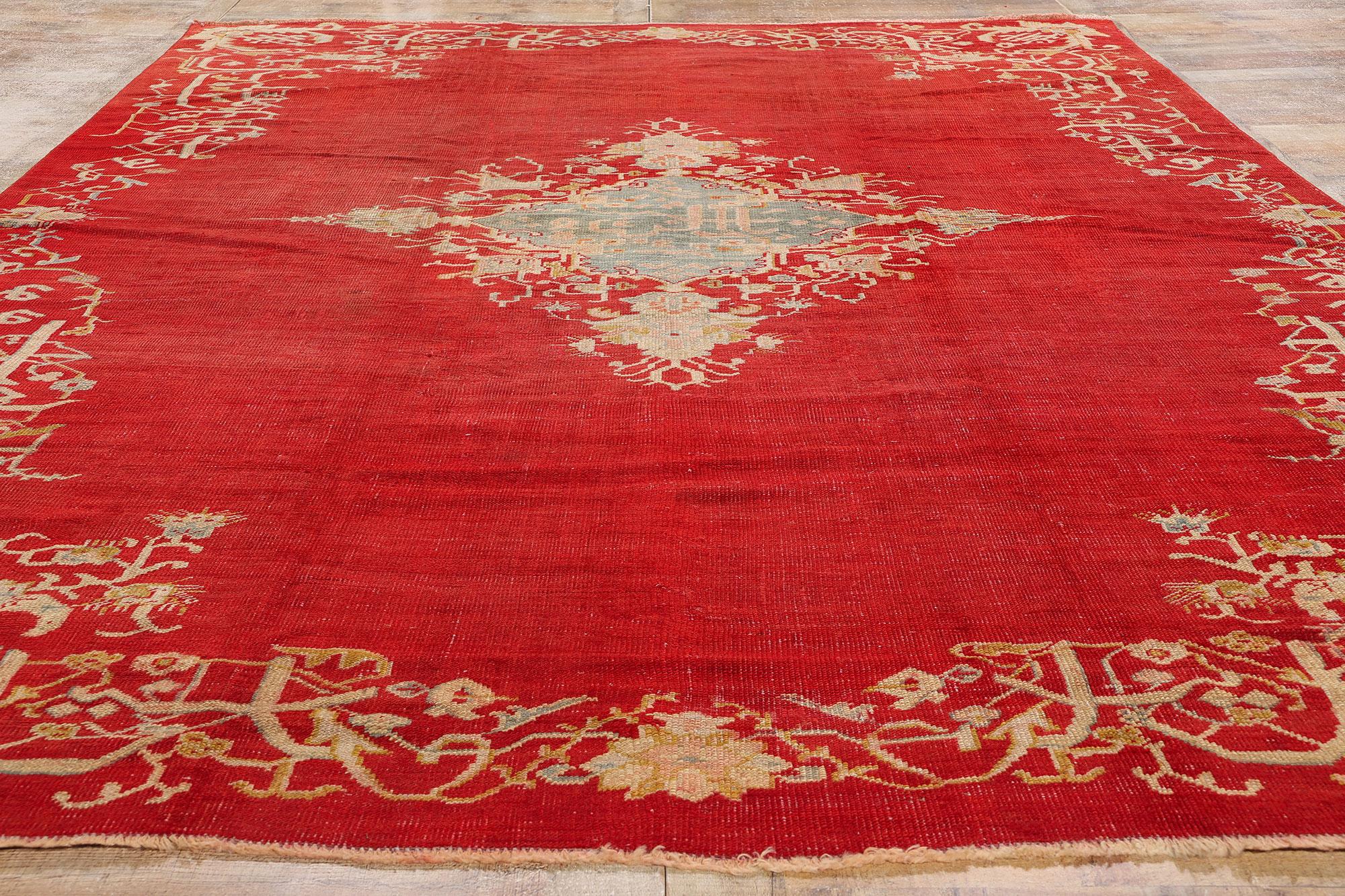 Antique Turkish Oushak Rug, 08'05 x 11'10 For Sale 2