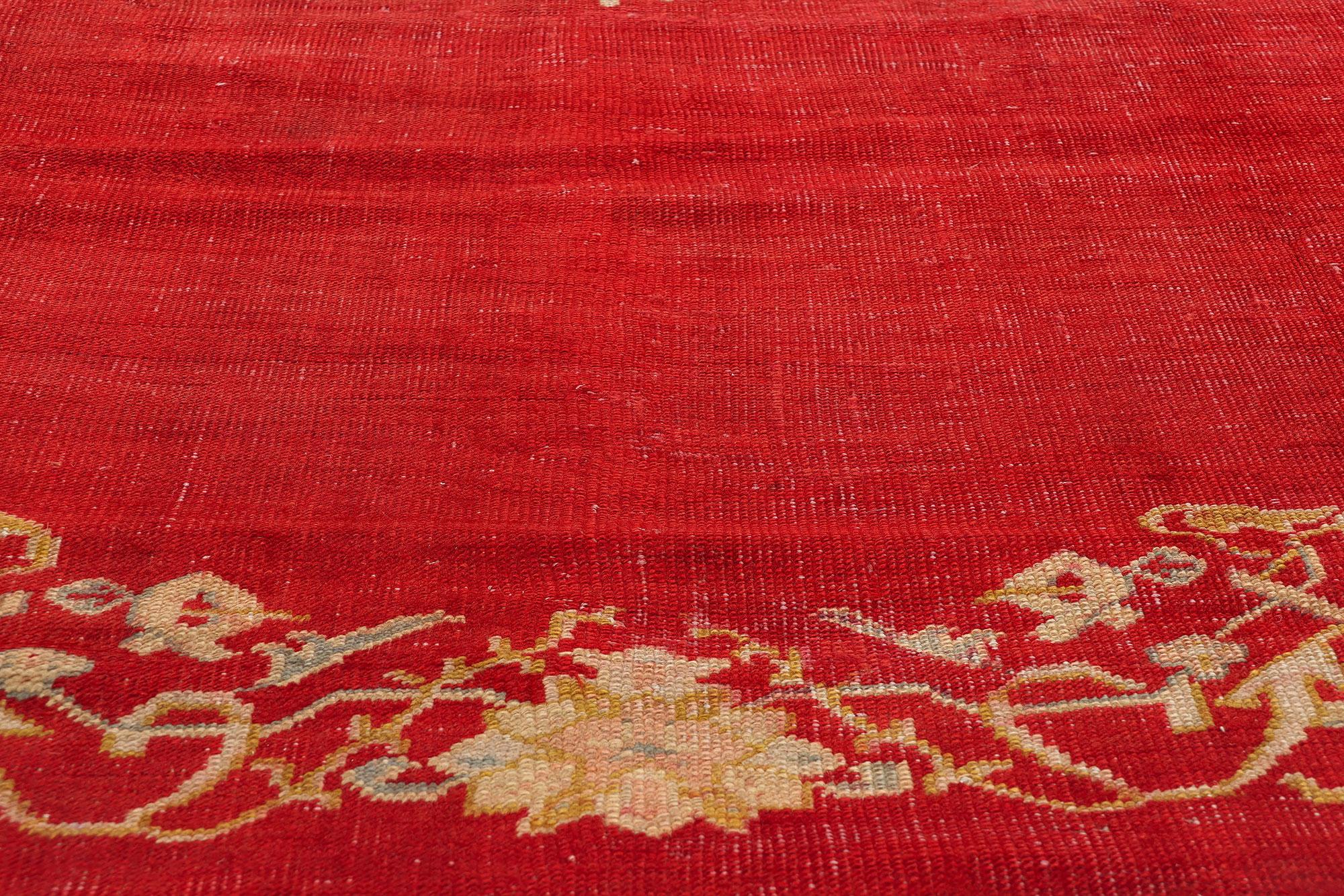 20th Century Antique Turkish Oushak Rug, 08'05 x 11'10 For Sale
