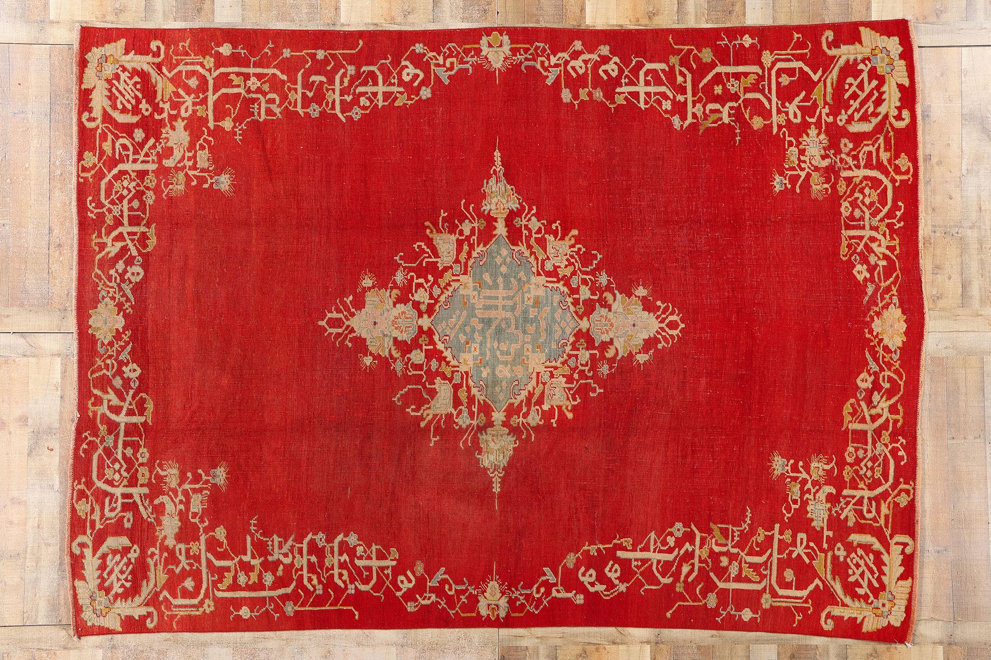 Antique Turkish Oushak Rug, 08'05 x 11'10 For Sale 3