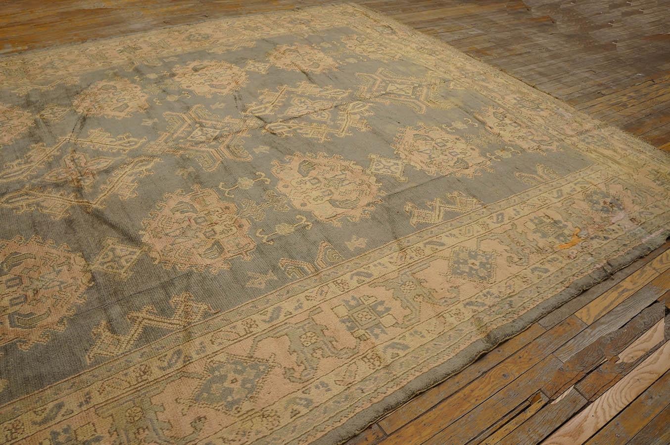 Wool Early 20th Century Turkish Oushak Carpet ( 10' x 12'1'' - 305 x 368 ) For Sale