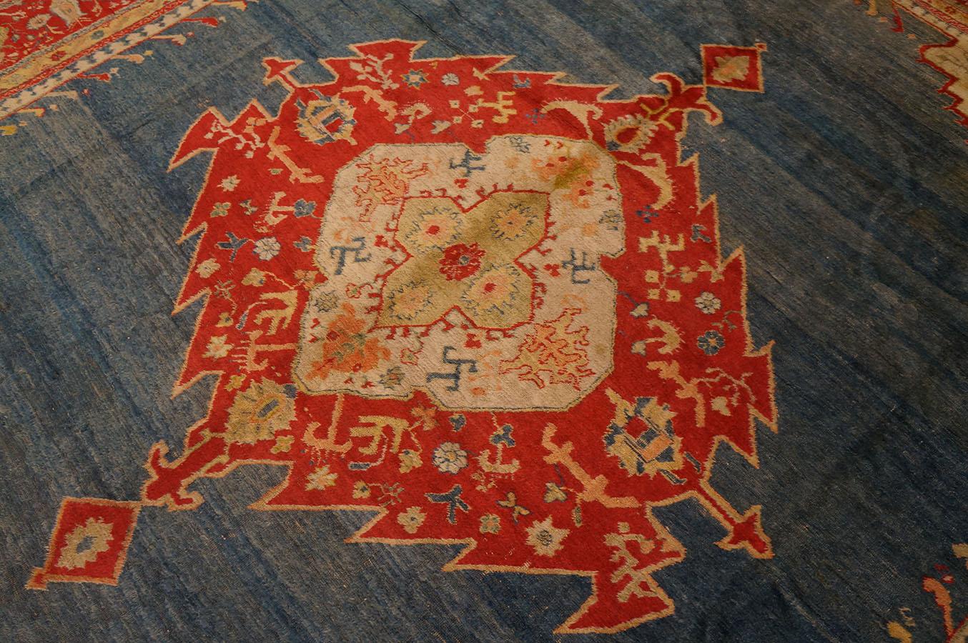 19th Century Turkish Angora Oushak Carpet (  10' x 12'4'' - 305 x 375 ) For Sale 7