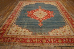 Refined Oushak Antique Turkish Angora Rug with Lovely Cross in the Center