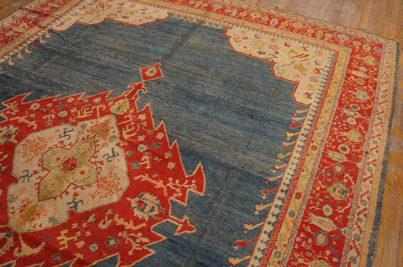 Late 19th Century 19th Century Turkish Angora Oushak Carpet (  10' x 12'4'' - 305 x 375 ) For Sale