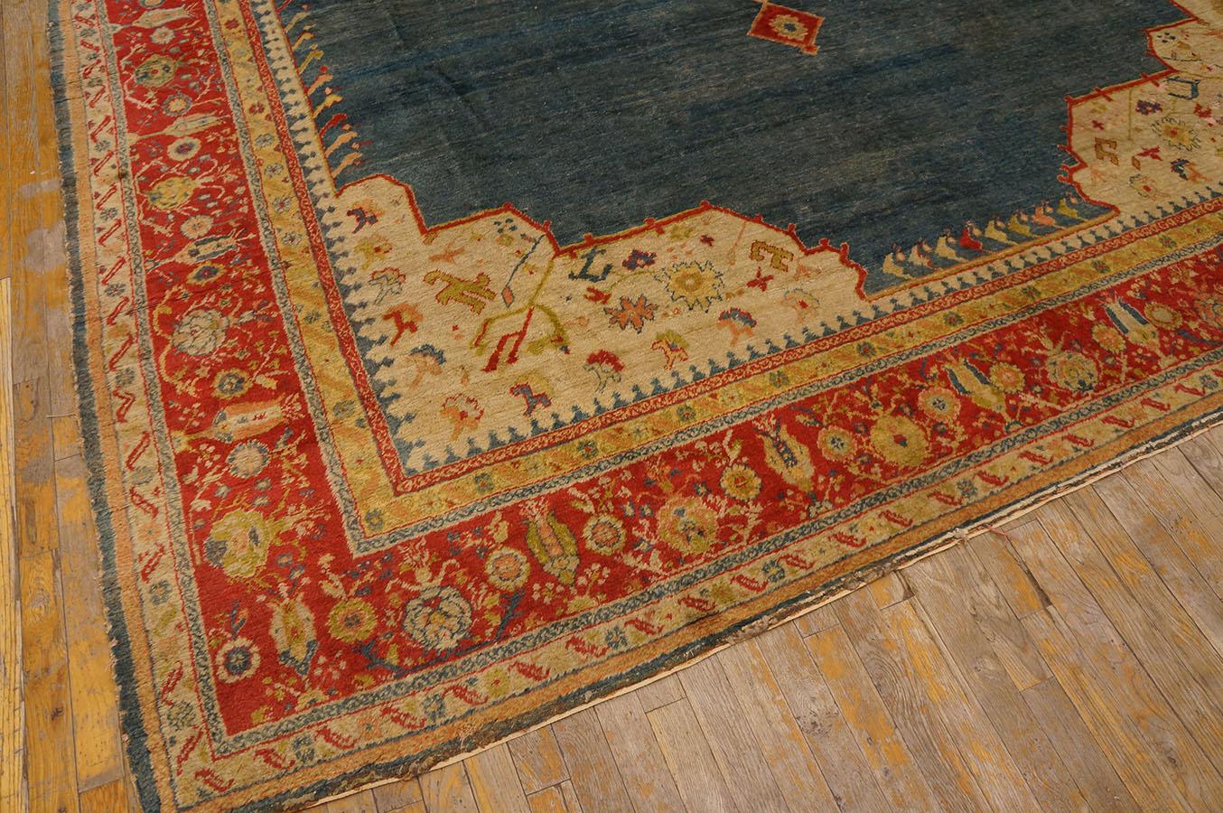 19th Century Turkish Angora Oushak Carpet (  10' x 12'4'' - 305 x 375 ) For Sale 1