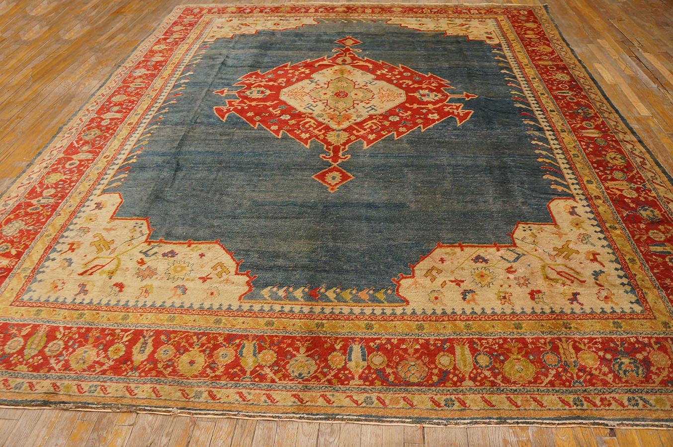 19th Century Turkish Angora Oushak Carpet (  10' x 12'4'' - 305 x 375 ) For Sale 2