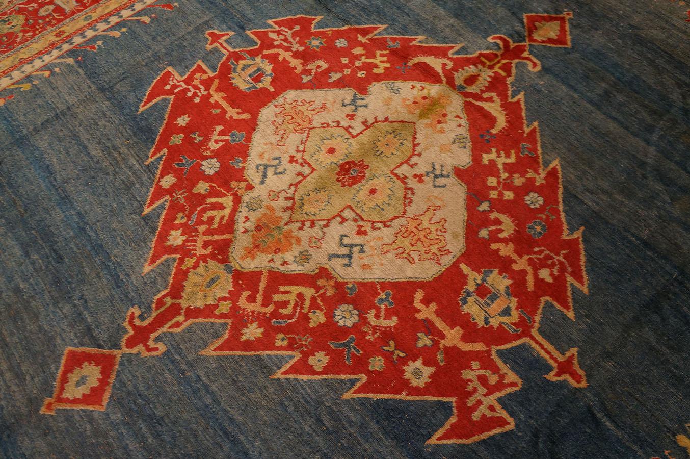 19th Century Turkish Angora Oushak Carpet (  10' x 12'4'' - 305 x 375 ) For Sale 3