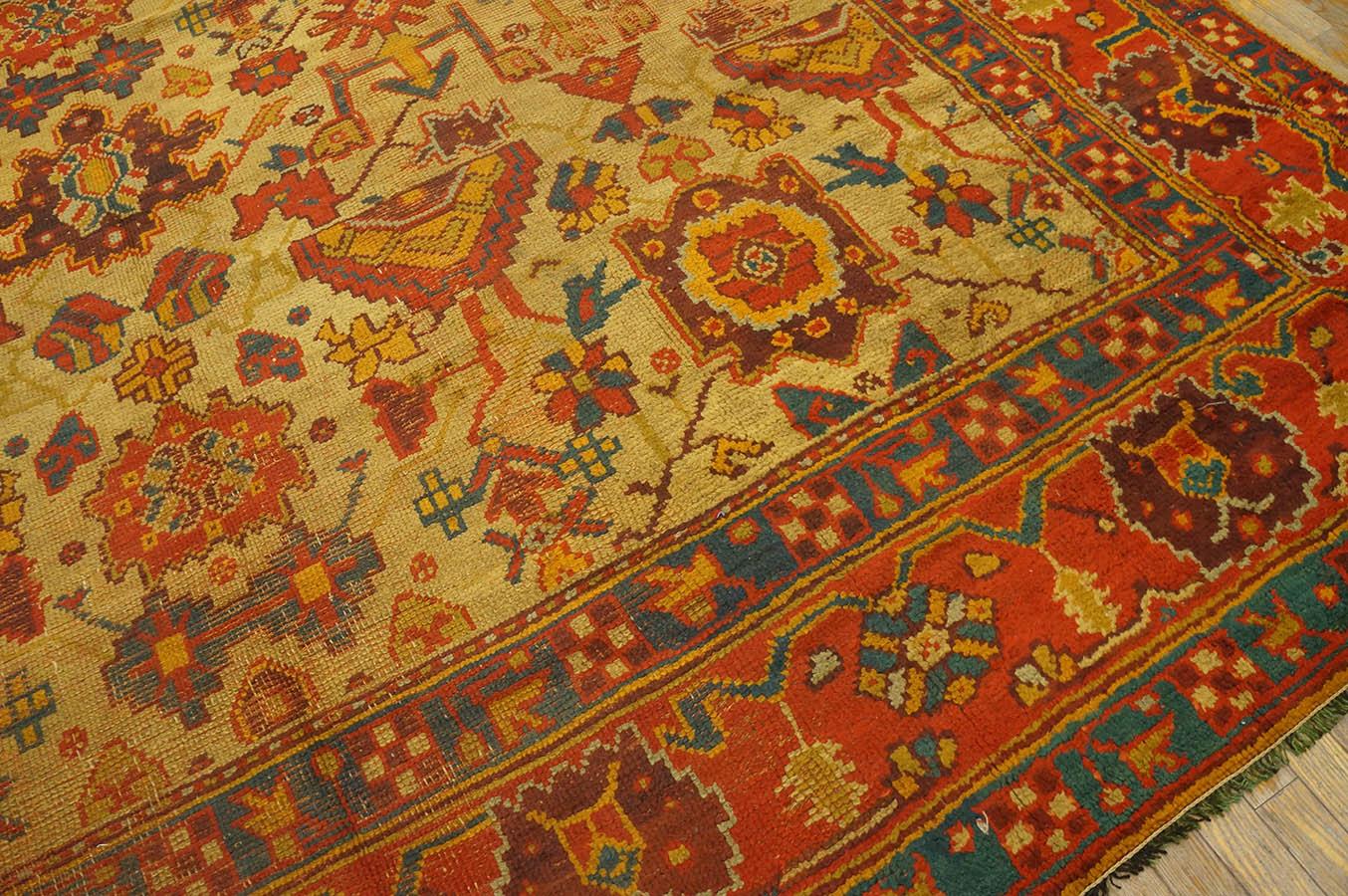 Antique tapis turc d'Oushak 10' 10'' x 12' 8'' en vente 3