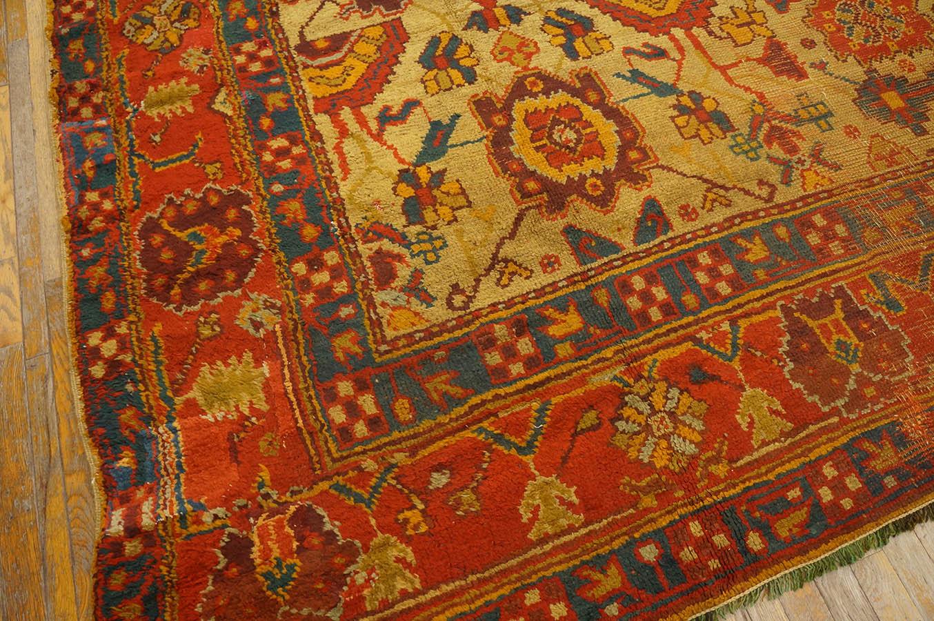 Antique tapis turc d'Oushak 10' 10'' x 12' 8'' en vente 4