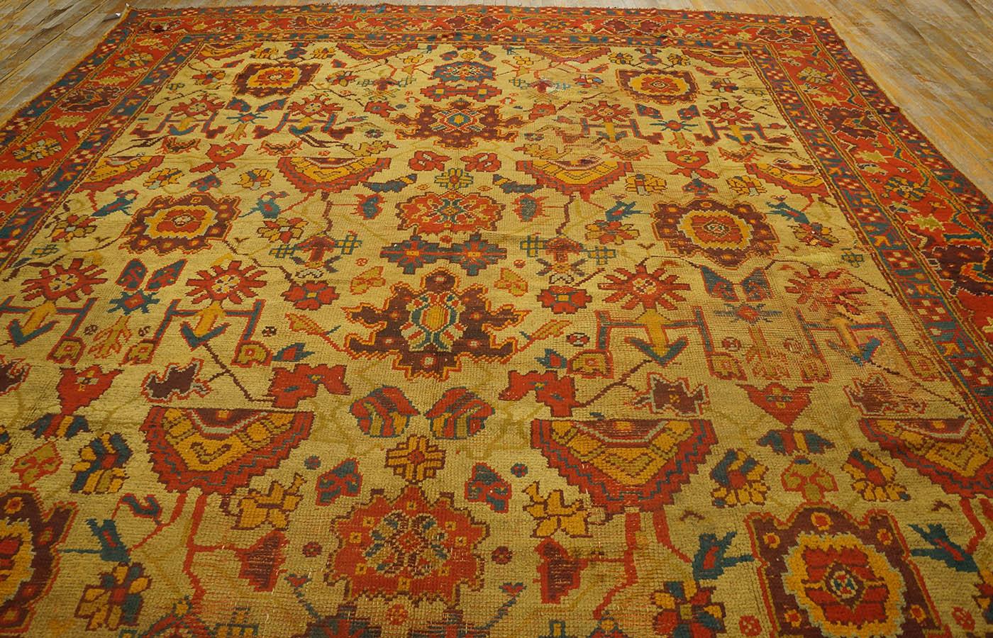 Antique tapis turc d'Oushak 10' 10'' x 12' 8'' en vente 2