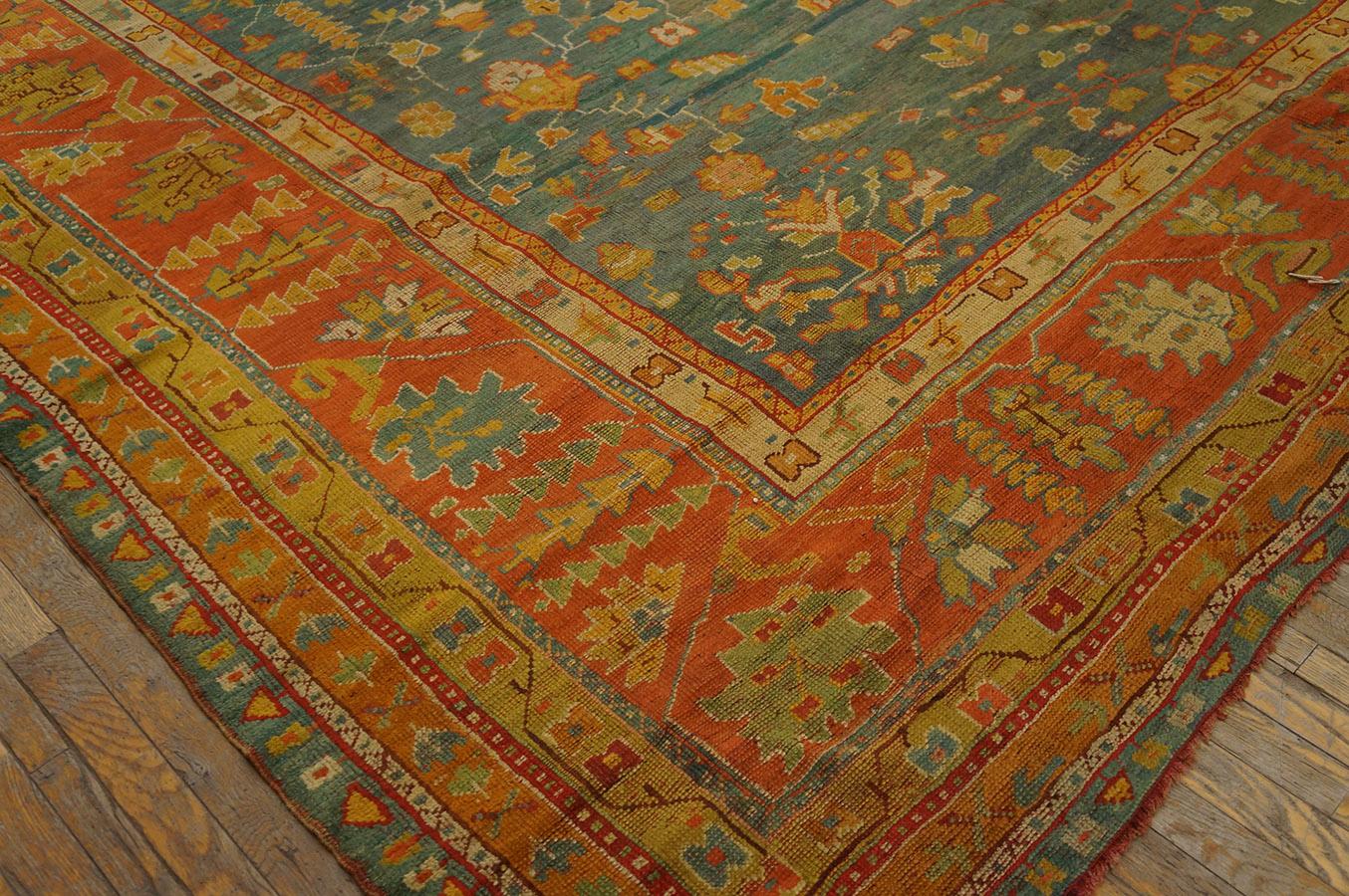 19th Century Turkish Oushak Carpet ( 10'5'' x 11'10'' - 317 x 360 cm )  For Sale 6