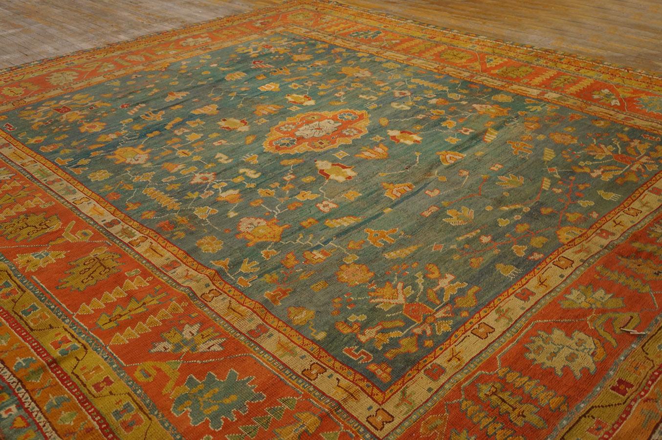 19th Century Turkish Oushak Carpet ( 10'5'' x 11'10'' - 317 x 360 cm )  For Sale 11