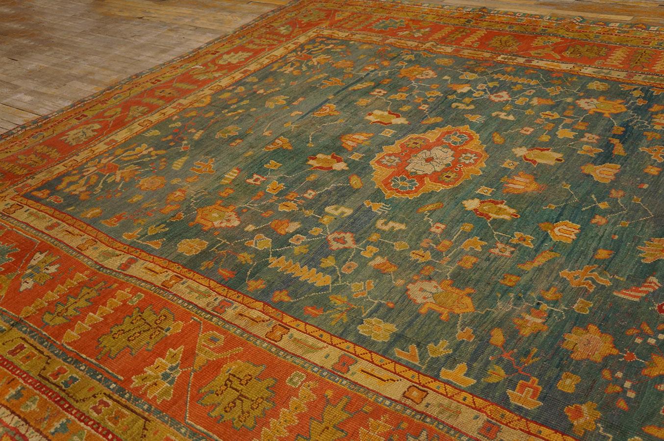 Wool 19th Century Turkish Oushak Carpet ( 10'5'' x 11'10'' - 317 x 360 cm )  For Sale
