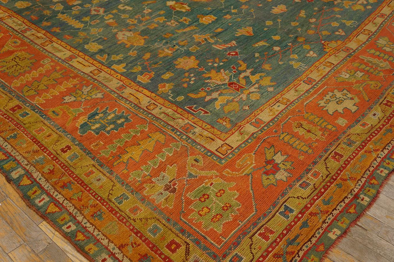 19th Century Turkish Oushak Carpet ( 10'5'' x 11'10'' - 317 x 360 cm )  For Sale 1