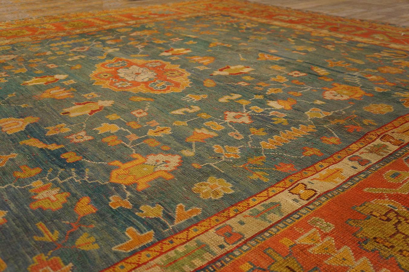 19th Century Turkish Oushak Carpet ( 10'5'' x 11'10'' - 317 x 360 cm )  For Sale 2