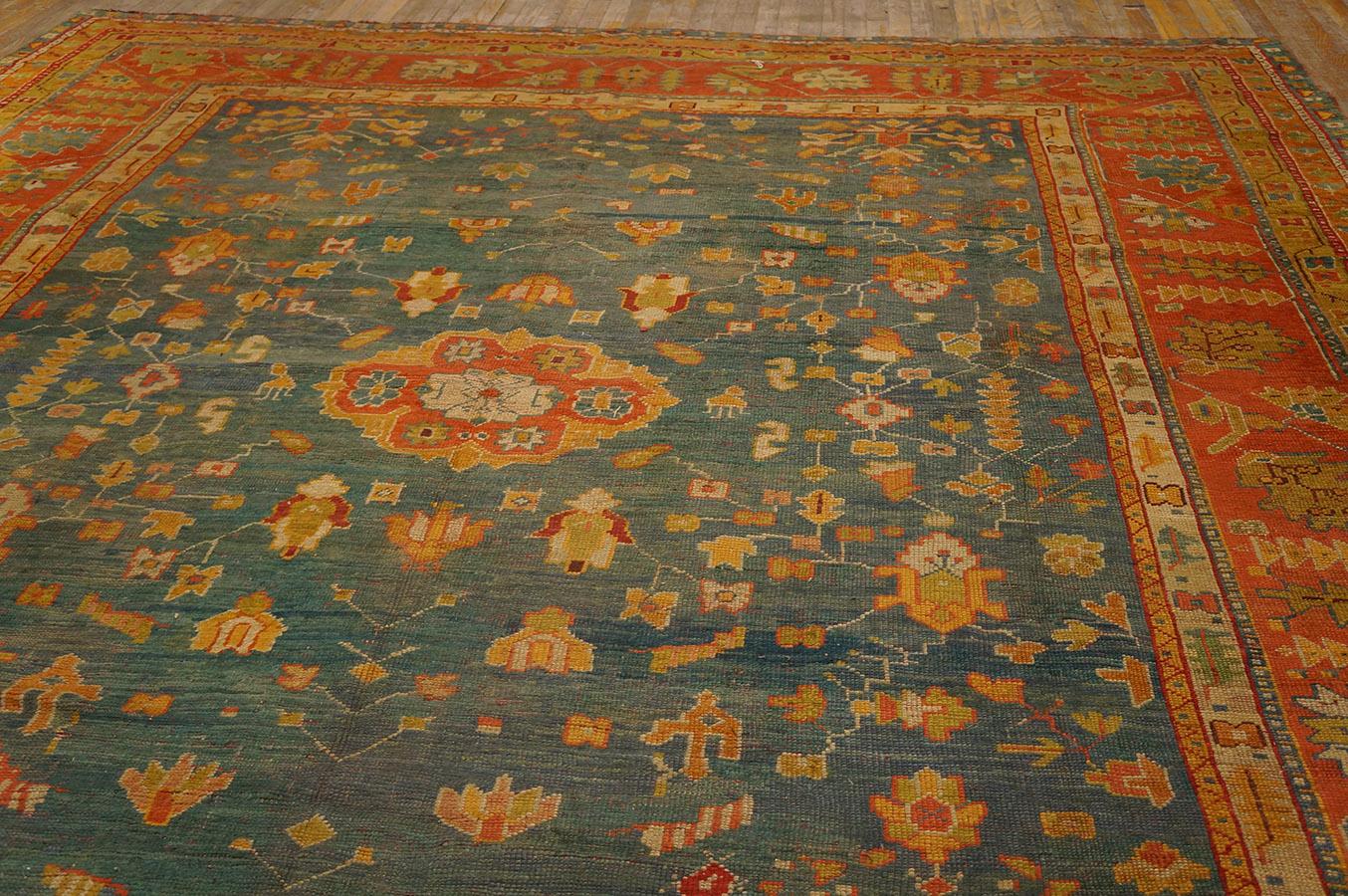 19th Century Turkish Oushak Carpet ( 10'5'' x 11'10'' - 317 x 360 cm )  For Sale 3
