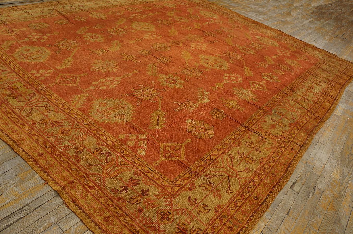 Early 20th Century Turkish Oushak Carpet ( 10'5'' x 12'6'' - 318 x 382 ) For Sale 10
