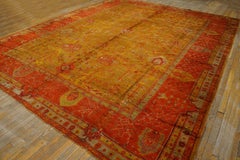 Antique Turkish Oushak Rug 10' 8'' x 13' 7''