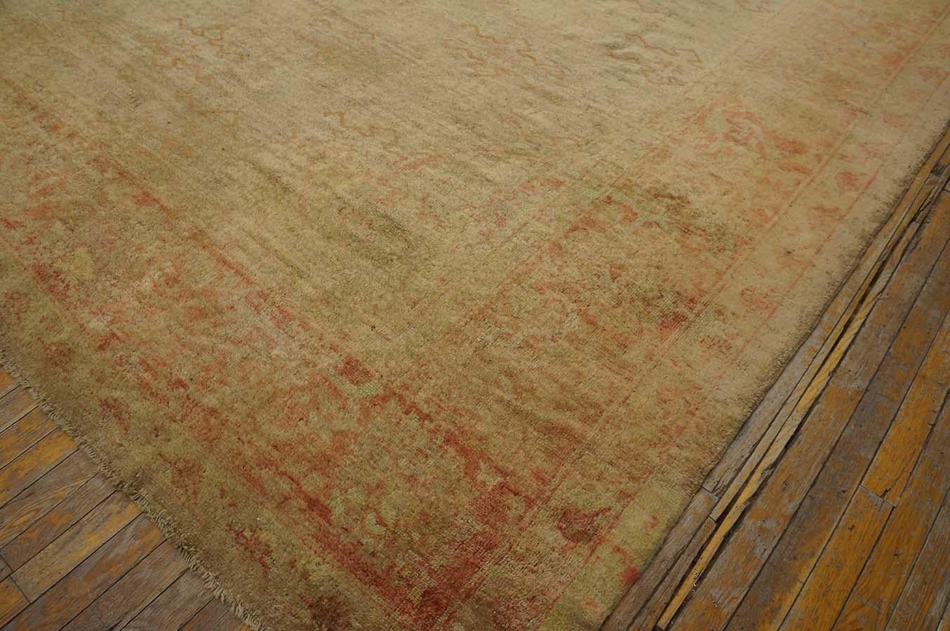 Early 20th Century Turkish Oushak Carpet ( 11' x 14'6