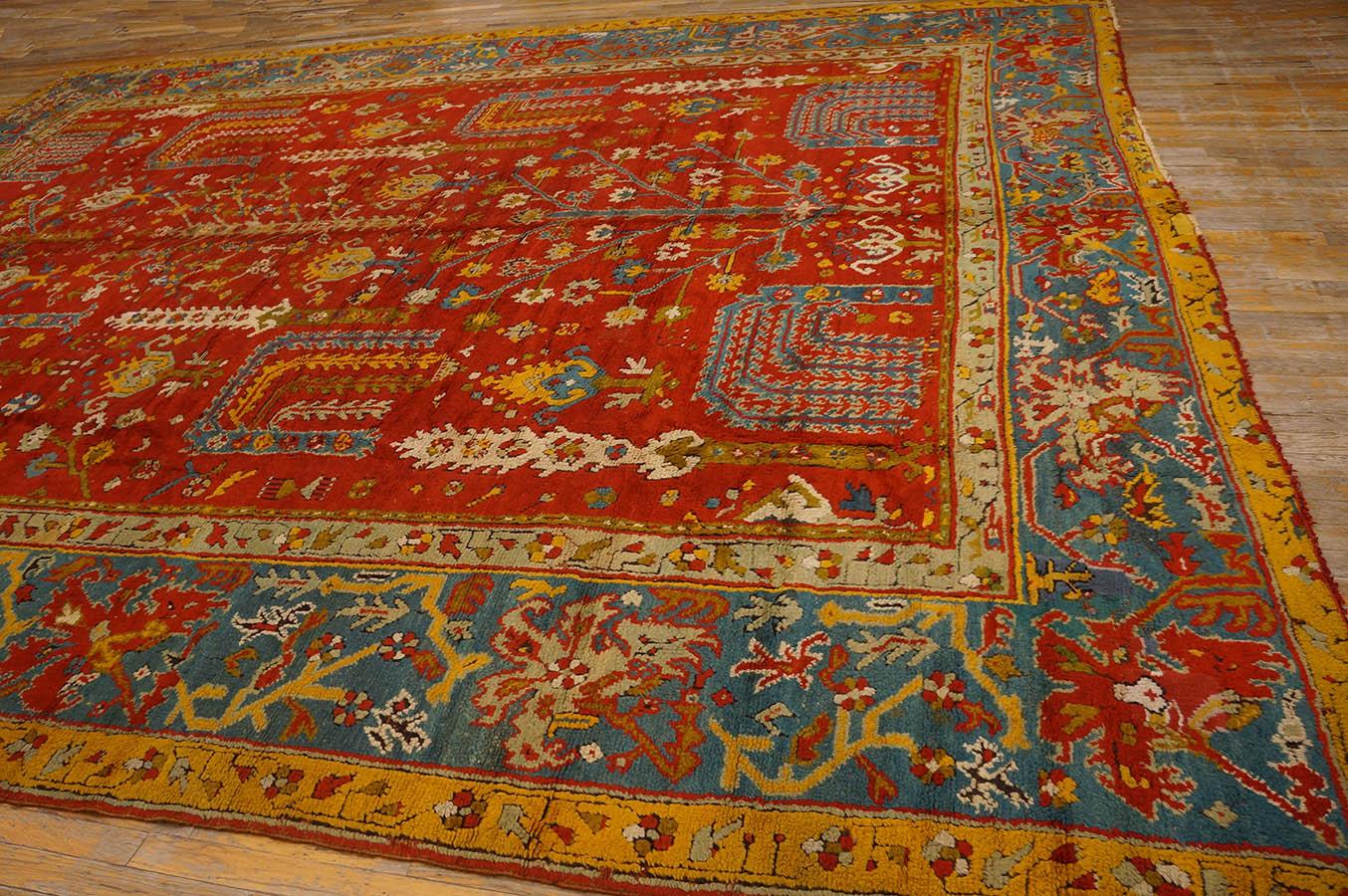 Late 19th Century Turkish Oushak Carpet  ( 11' 5'' x 14' 6'' - 348 x 442 cm ) For Sale 7