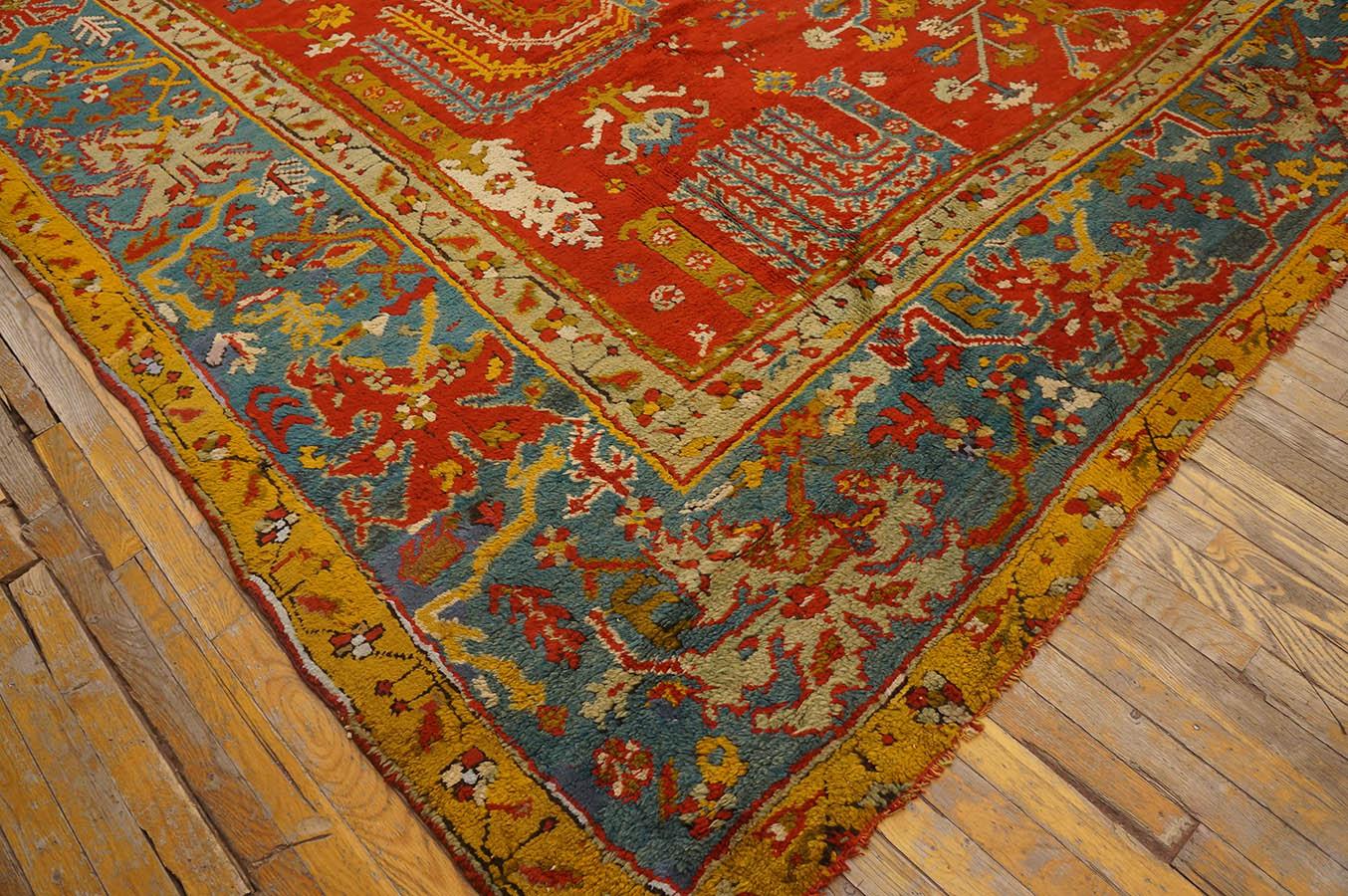 Türkischer Oushak-Teppich des späten 19. Jahrhunderts  11' 5'' x 14' 6'' - 348 x 442 cm) im Angebot 10