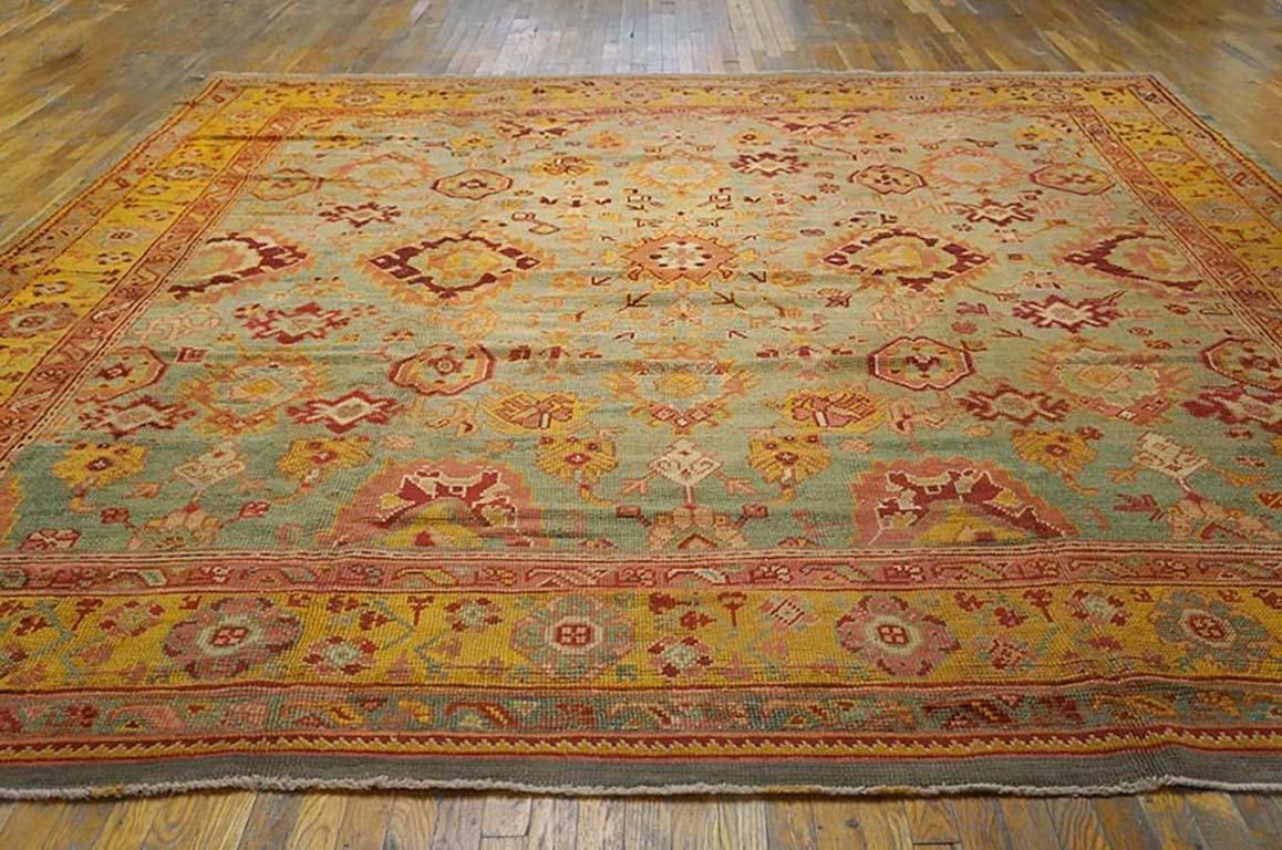 Late 19th Century Turkish Oushak Carpet ( 11'4