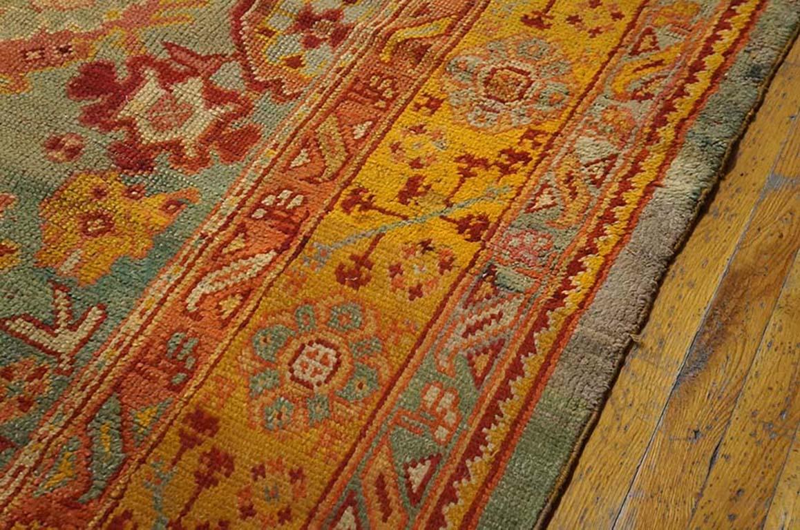 Wool Late 19th Century Turkish Oushak Carpet ( 11'4