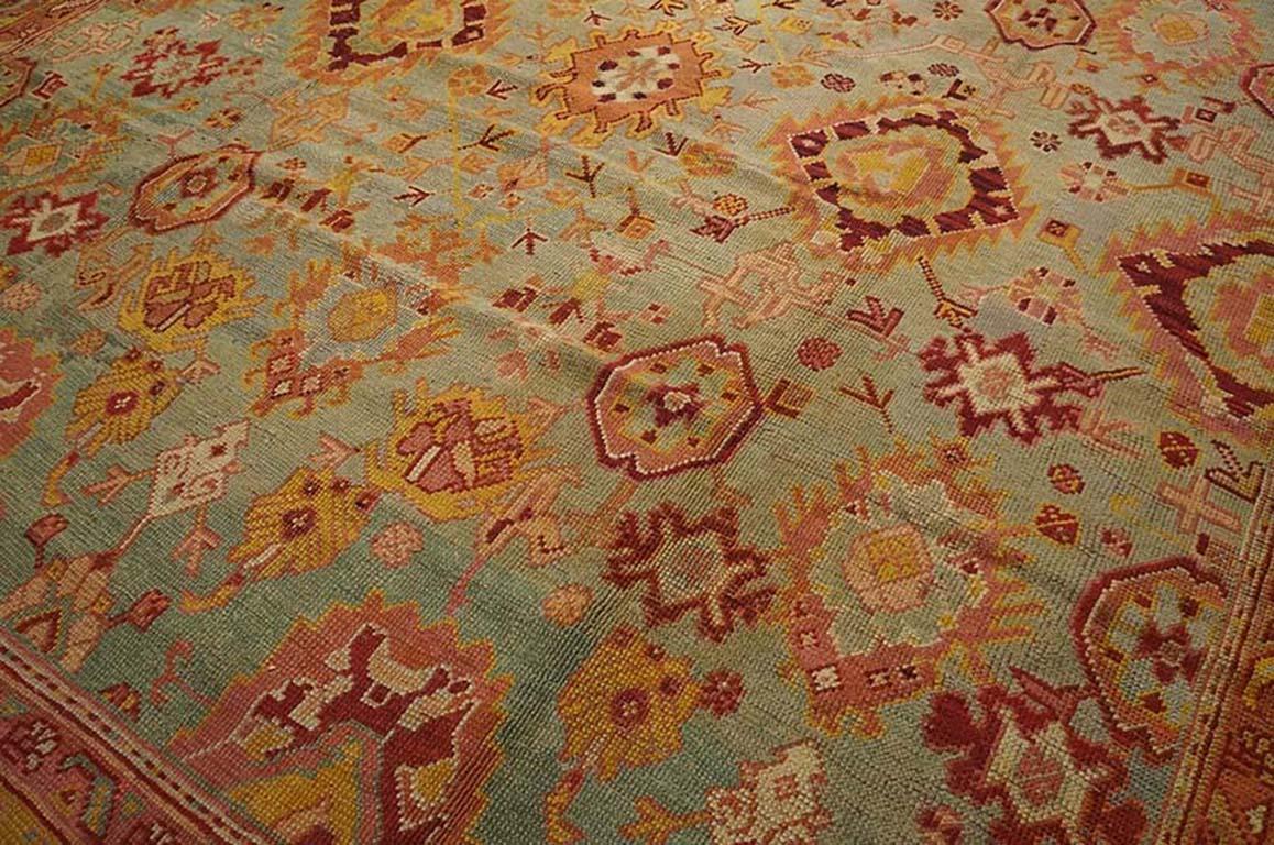 Late 19th Century Turkish Oushak Carpet ( 11'4