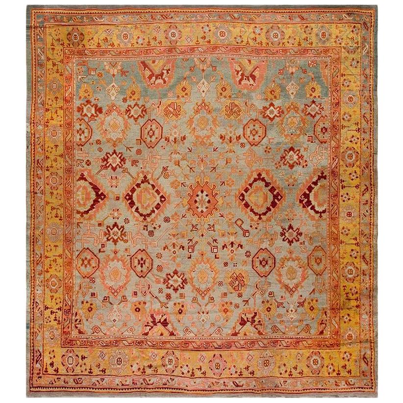 Late 19th Century Turkish Oushak Carpet ( 11'4" x 13' - 345 x 395 )