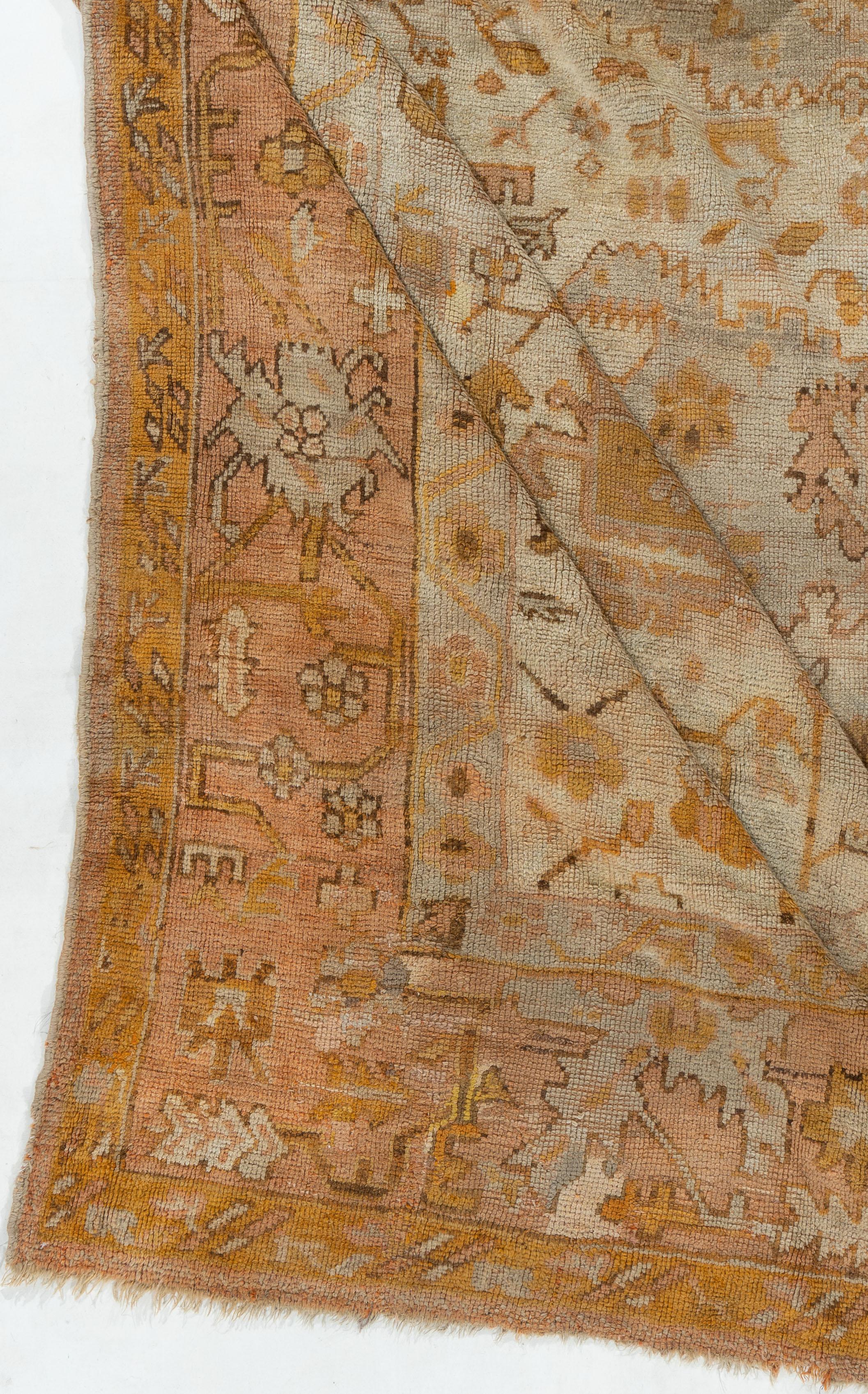 Ancien tapis turc d'Oushak 11'5 X 13'2 en vente 3