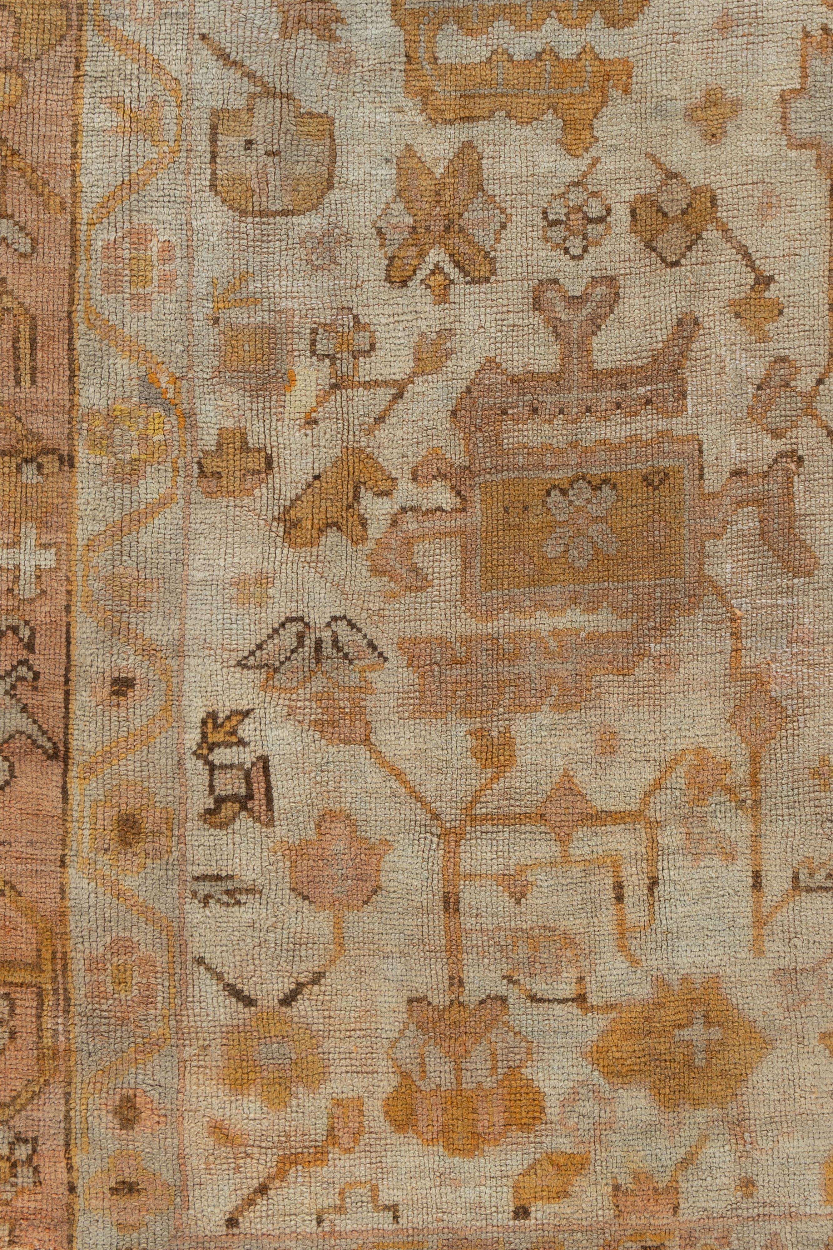 Turc Ancien tapis turc d'Oushak 11'5 X 13'2 en vente