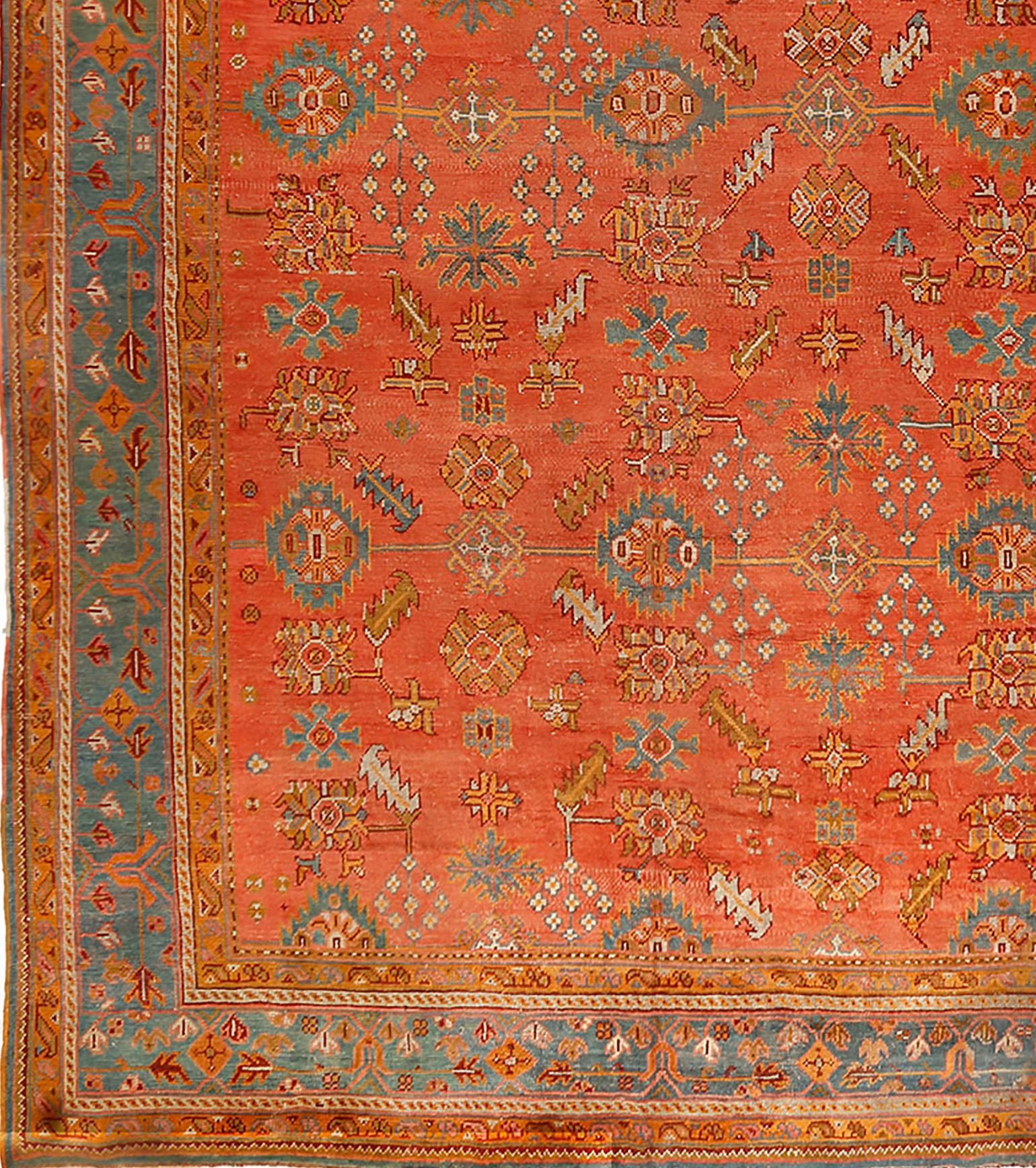 Tappeto antico turco Oushak 12'4 x 20'6 in vendita 1