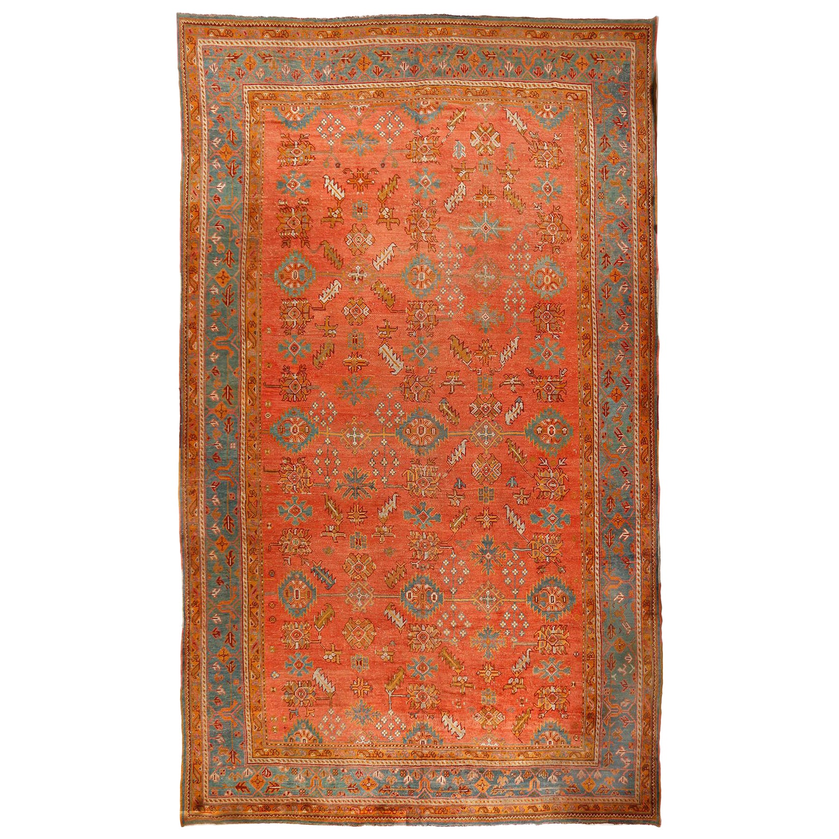 Antiker türkischer Oushak-Teppich 12'4 x 20'6
