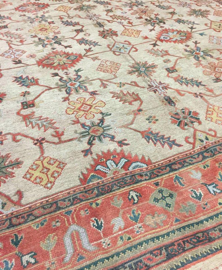Tessuto a mano Tappeto antico turco Oushak, 13' x 19' in vendita