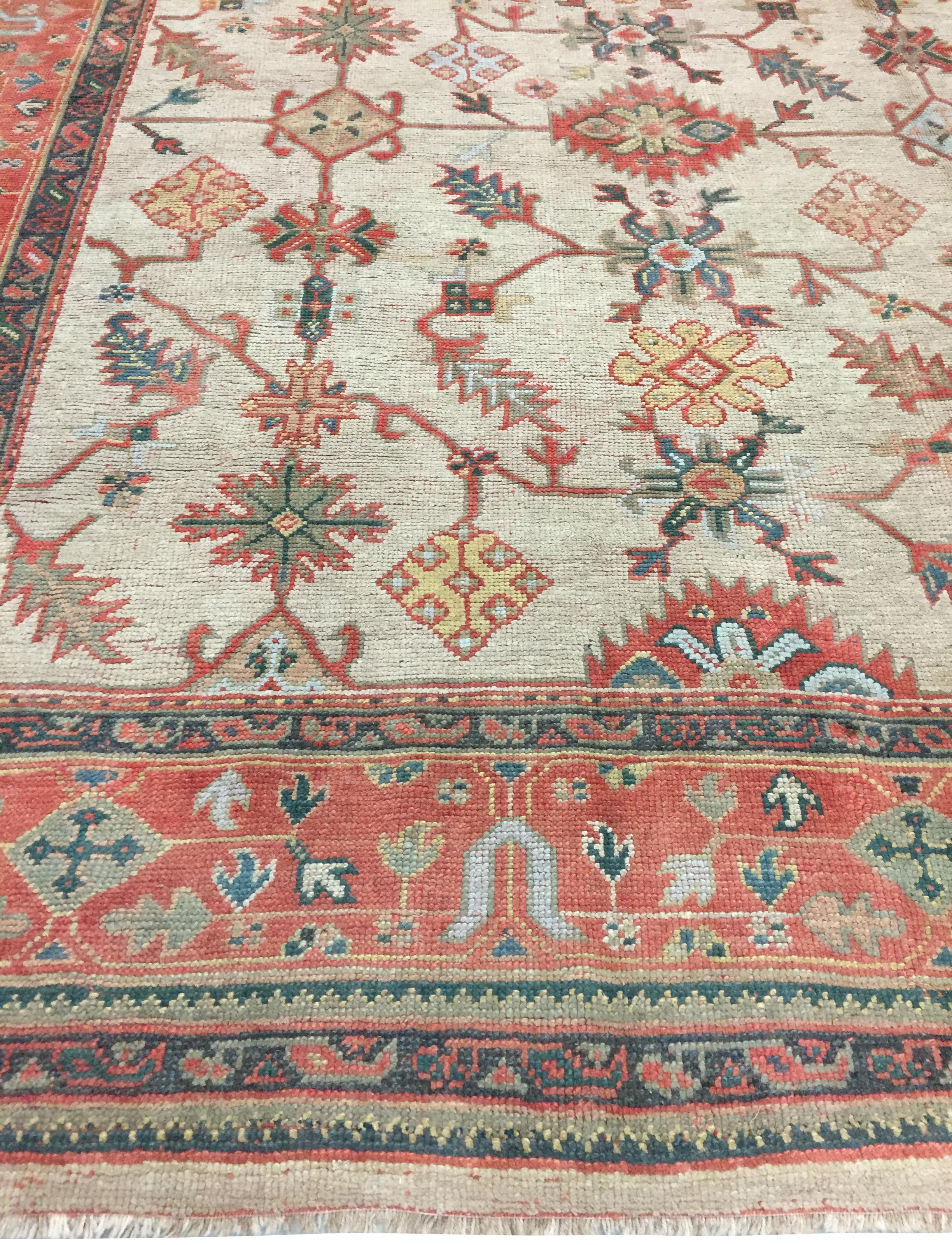 Tapis turc antique Oushak, 13' x 19' en vente 1