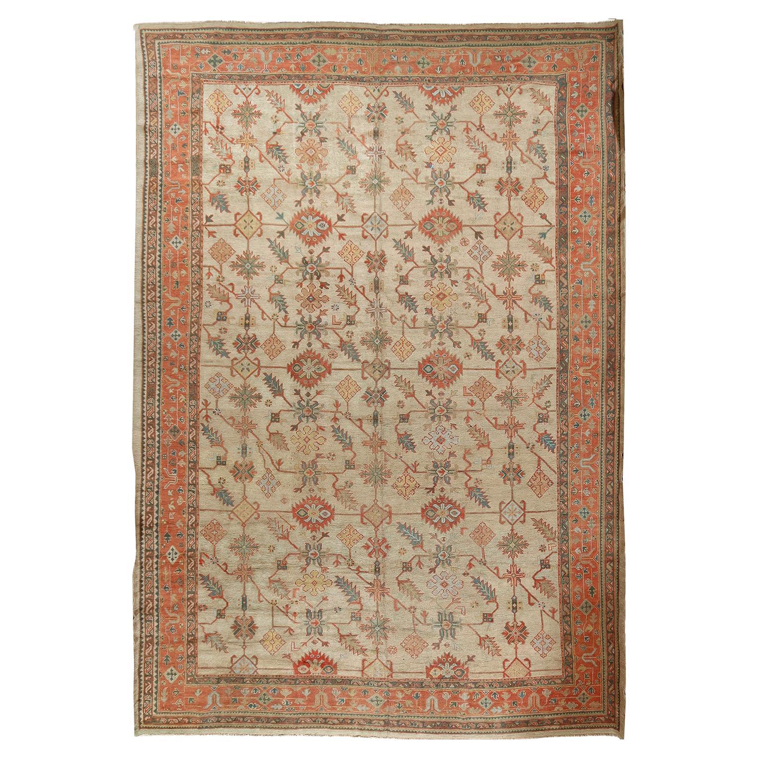 Antique Turkish Oushak Rug, 13' x 19' For Sale