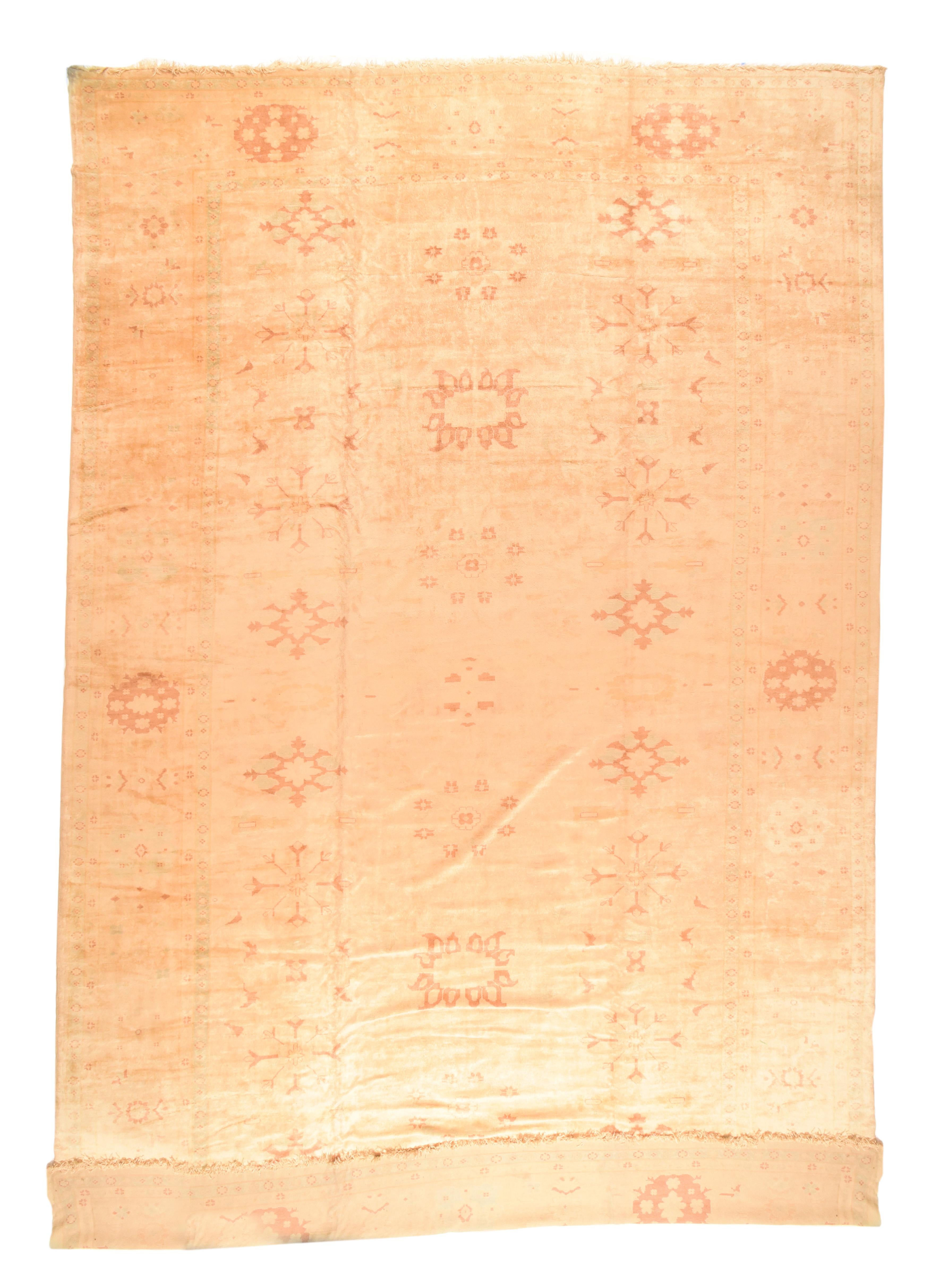 Antiker türkischer Oushak-Teppich 14'0