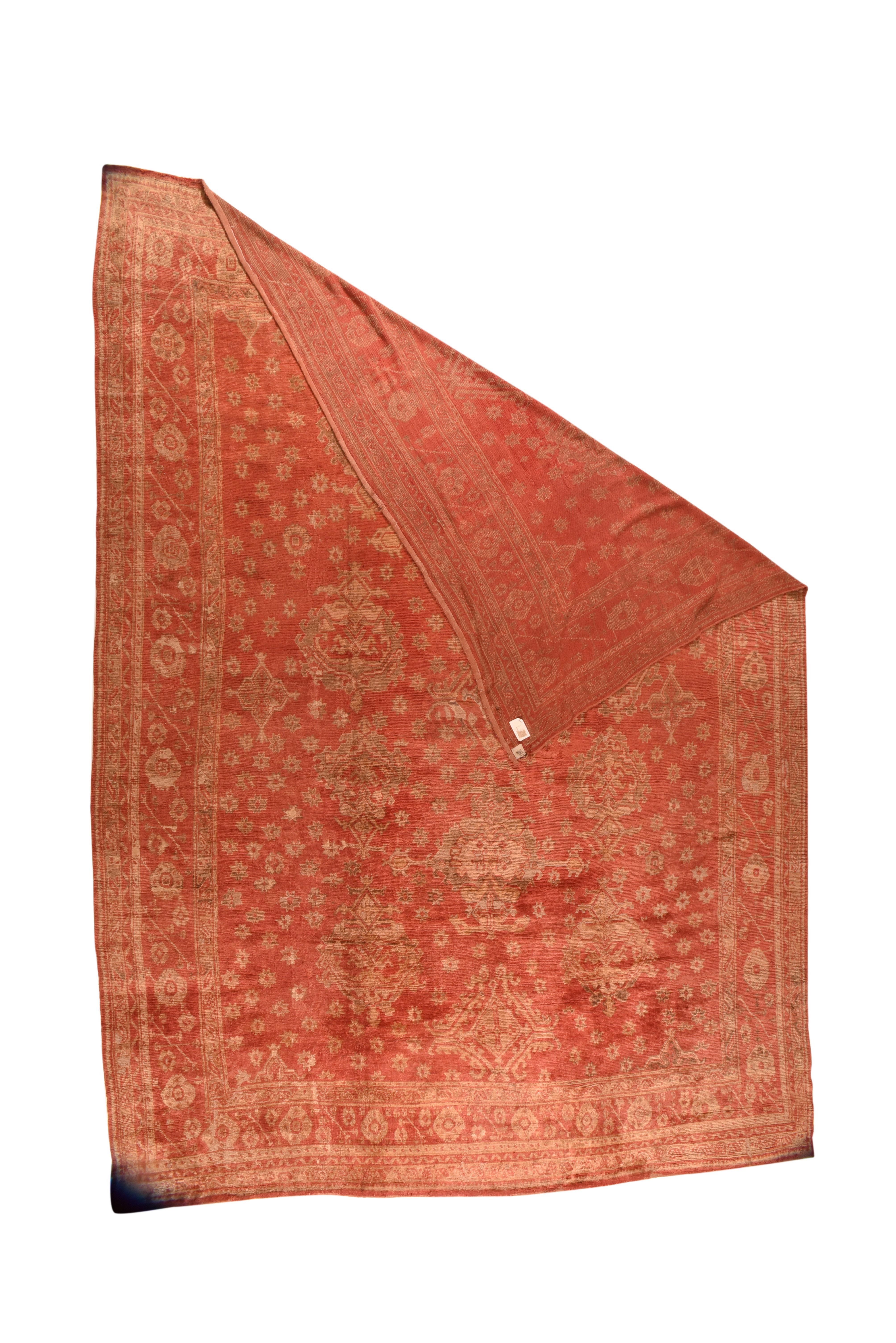Antiker türkischer Oushak-Teppich 14'2