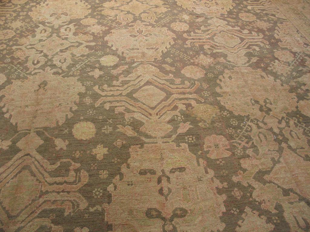 Wool Early 20th Century Turkish Oushak Carpet ( 16' x 21'6