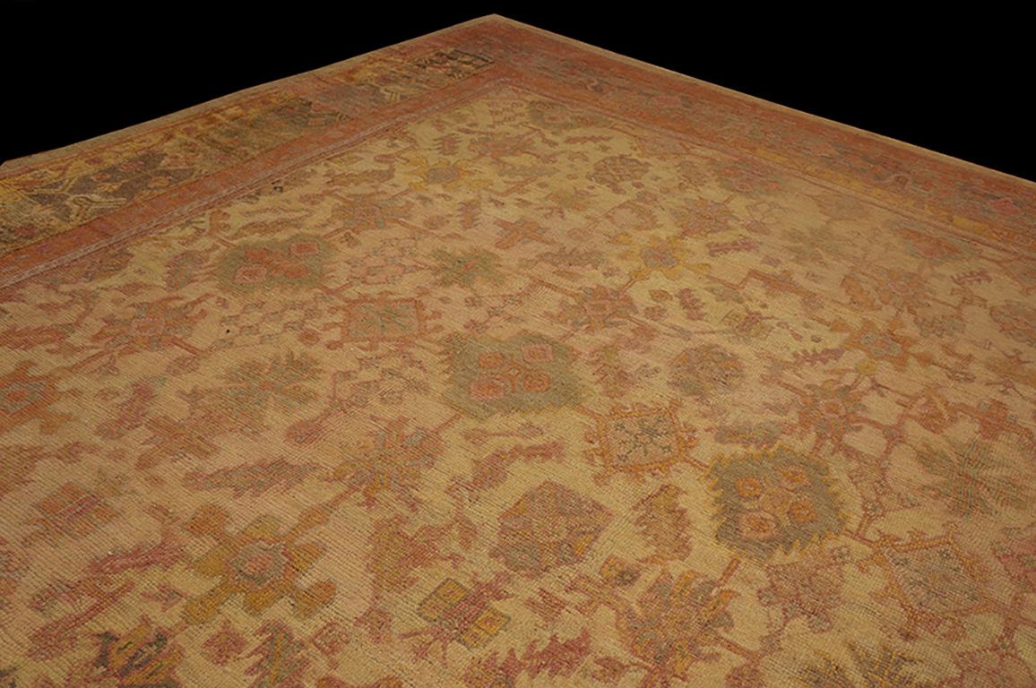 Antique Turkish Oushak rug. Size: 17'6