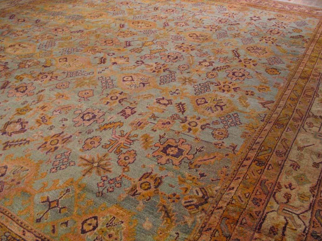 Late 19th Century Turkish Oushak Carpet ( 17'6