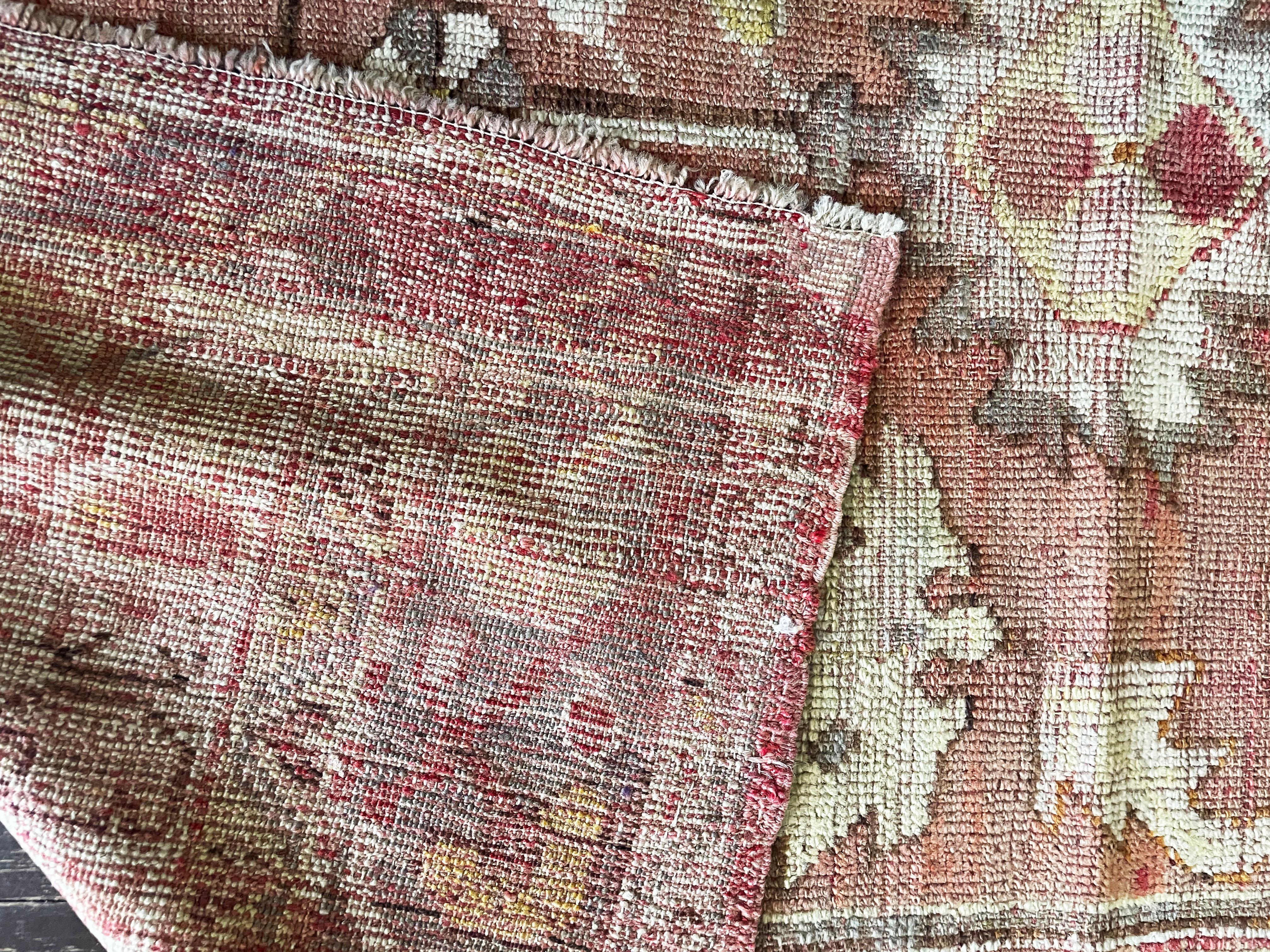 Wool Antique Turkish Oushak Rug, 4' x 5'3