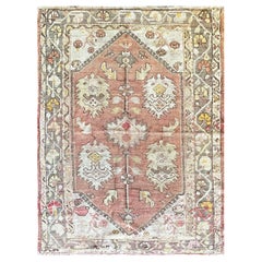 Antique Turkish Oushak Rug, 4' x 5'3"