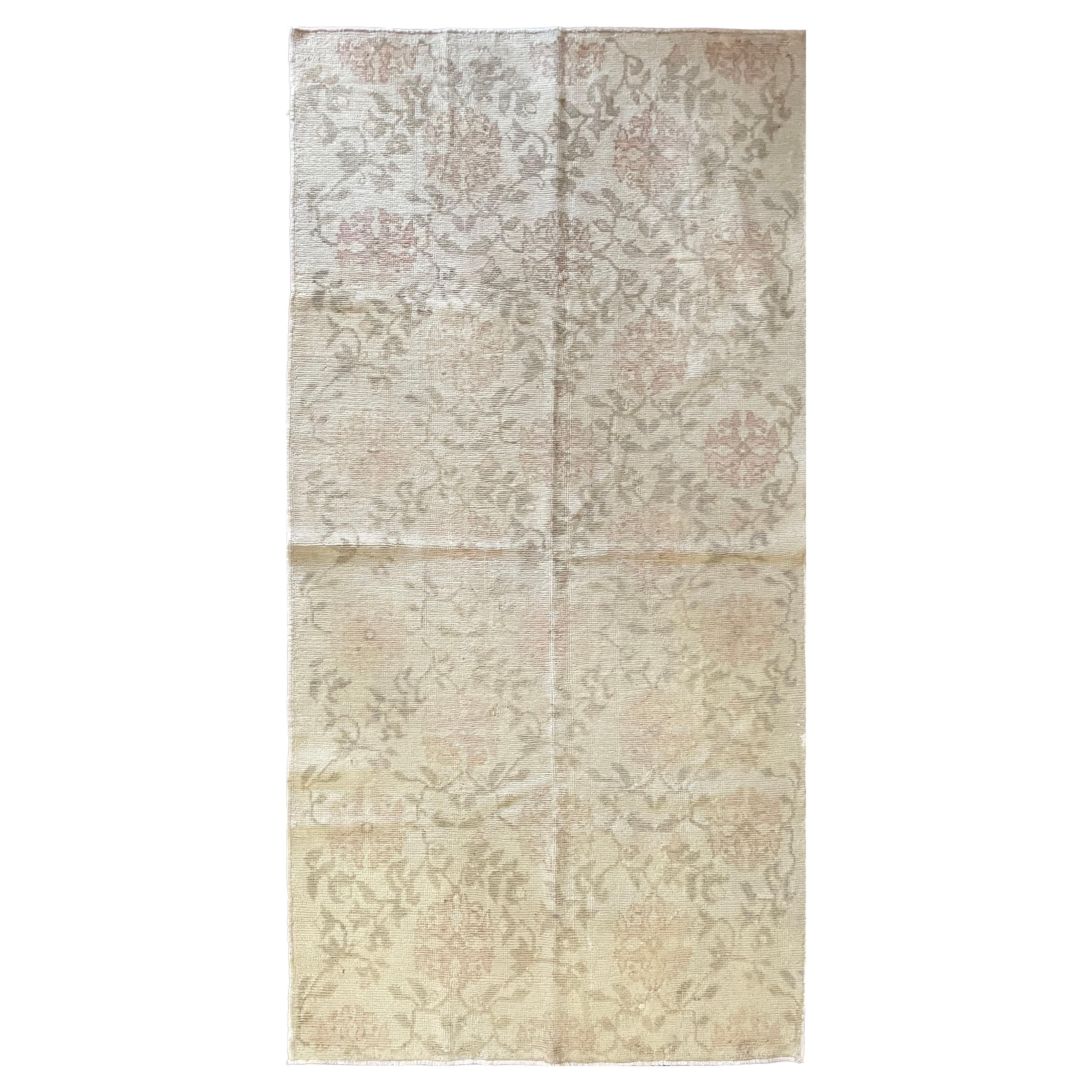 Antique Turkish Oushak Rug, 4'11" x 9'7"