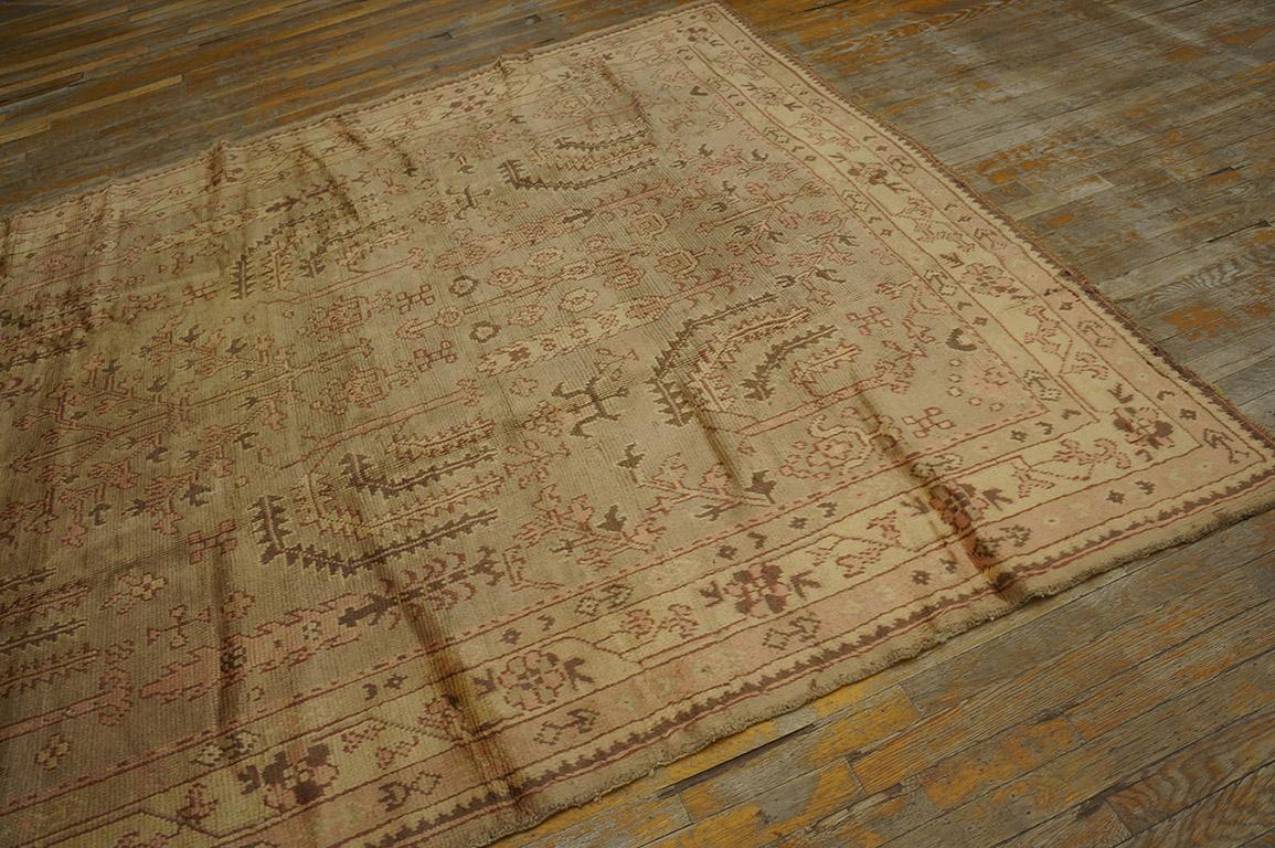Wool Early 20th Century Turkish Oushak Carpet ( 6'9